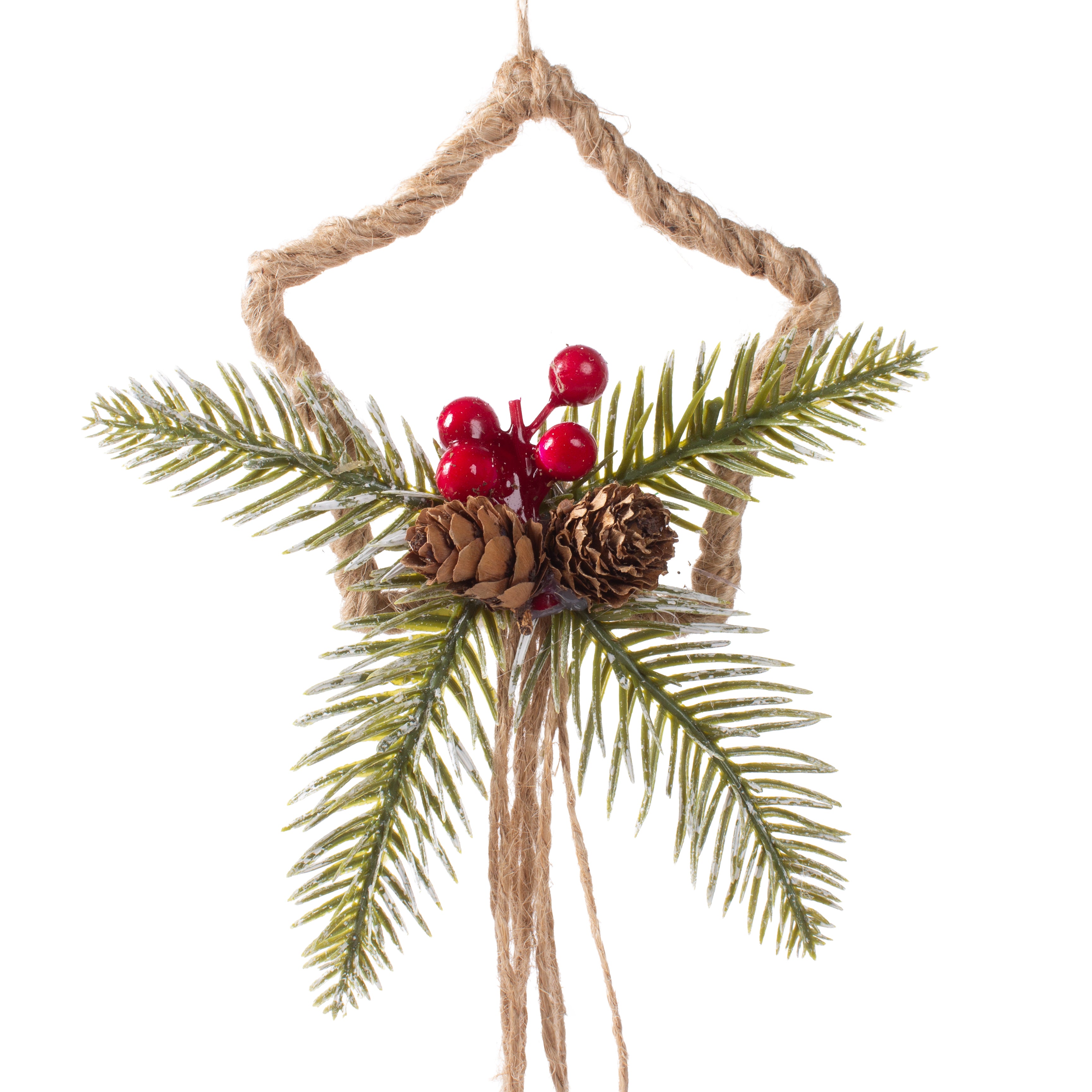 Christmas Hanging Decoration Star with 4 Jingle Bells 16inch 1pc