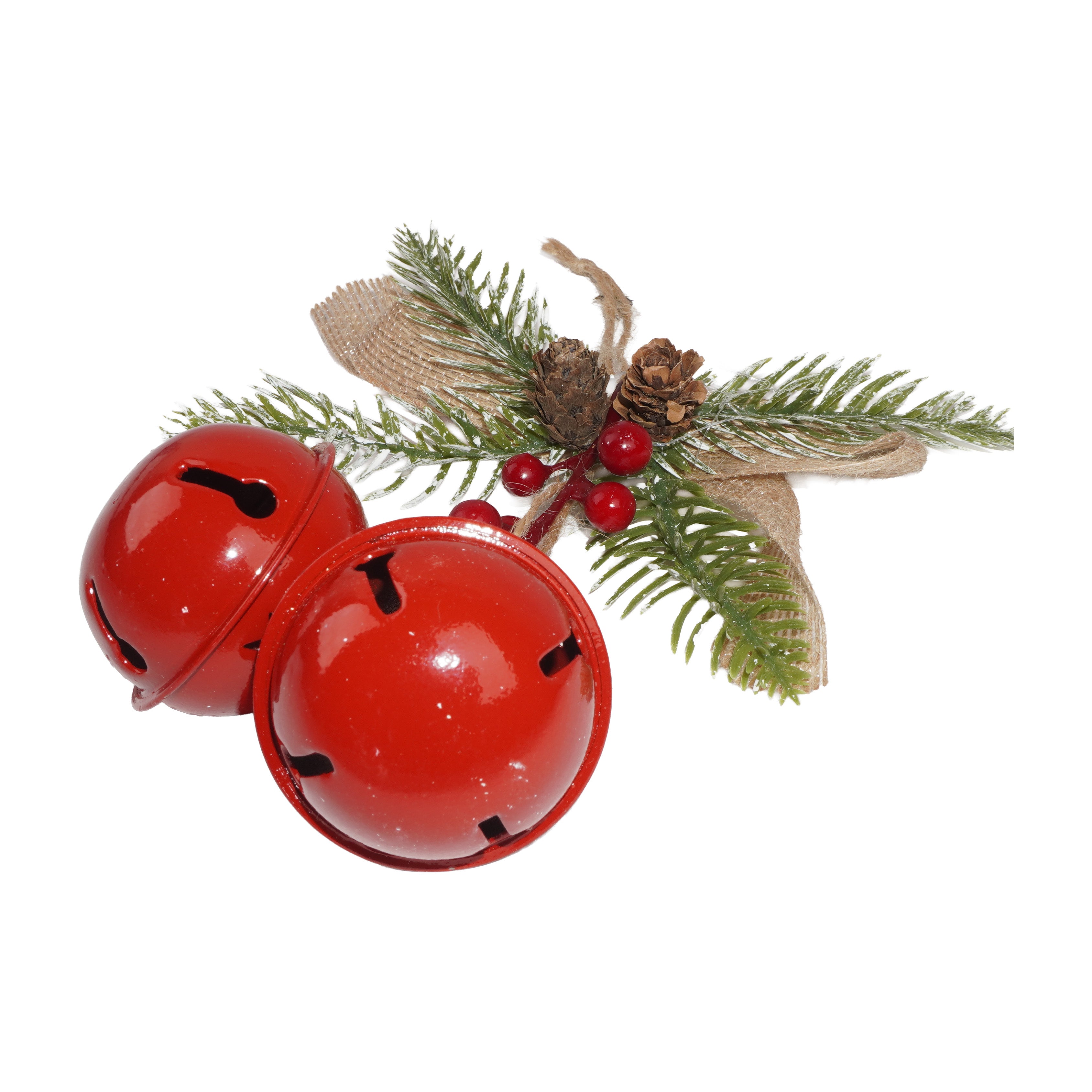 Christmas Hanging Decoration Holly Berries with Nutbells 8inch 1pc