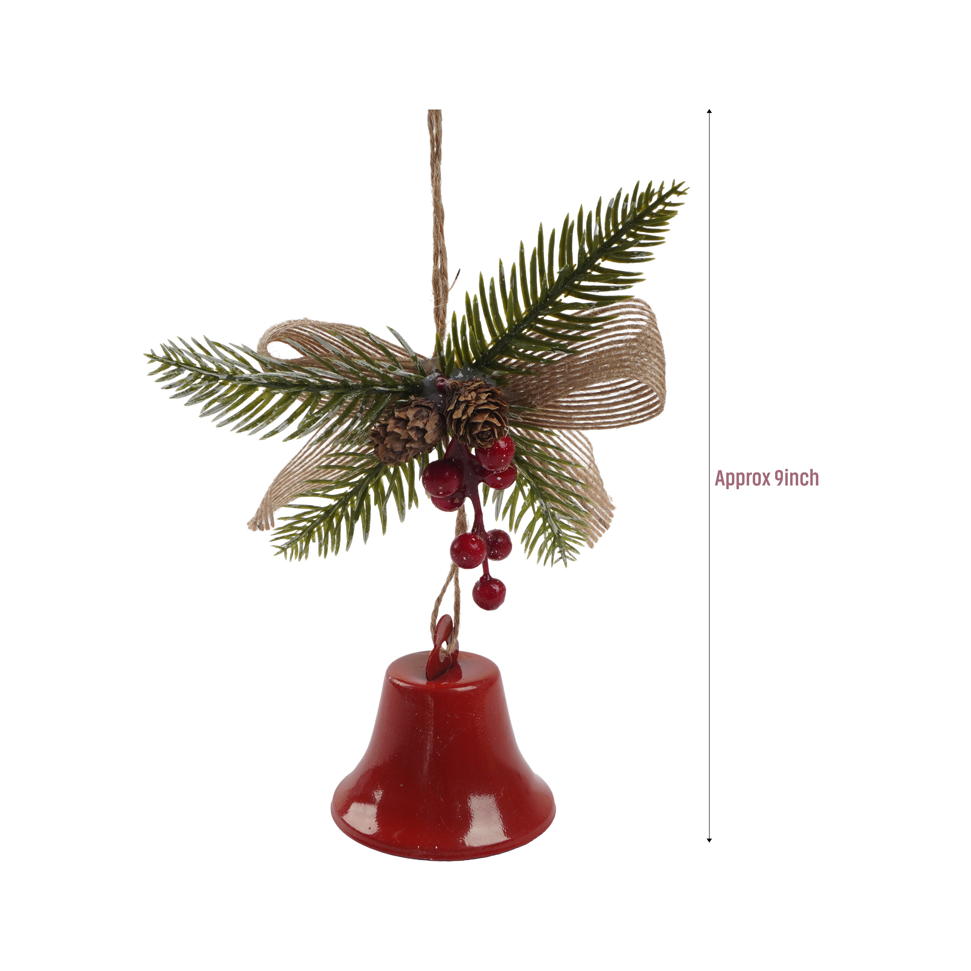 Christmas Hanging Decoration Holly Berries with Bell 9inch 1pc