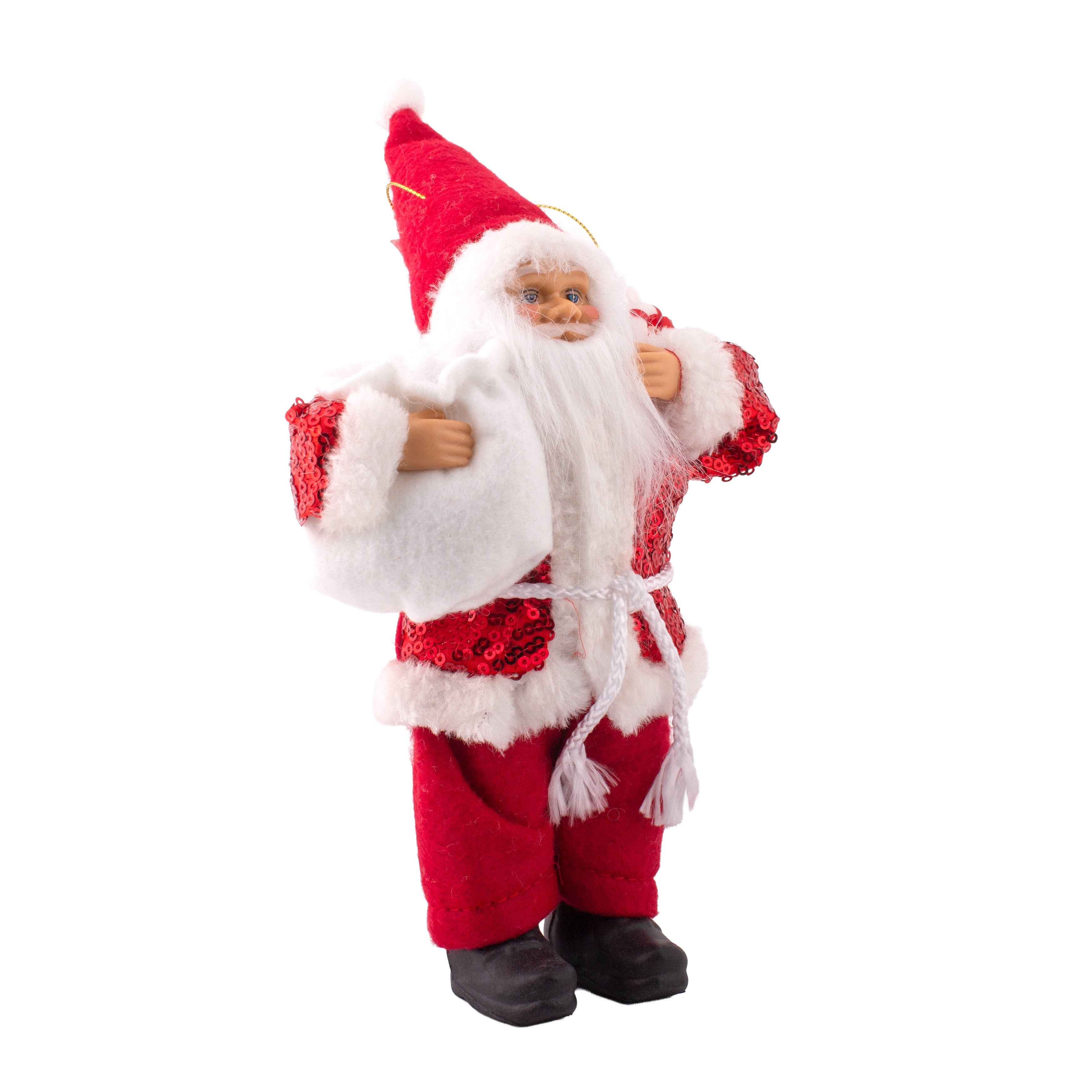 Christmas Santa Claus Figurine with Bag of Candy 20cm 1pc