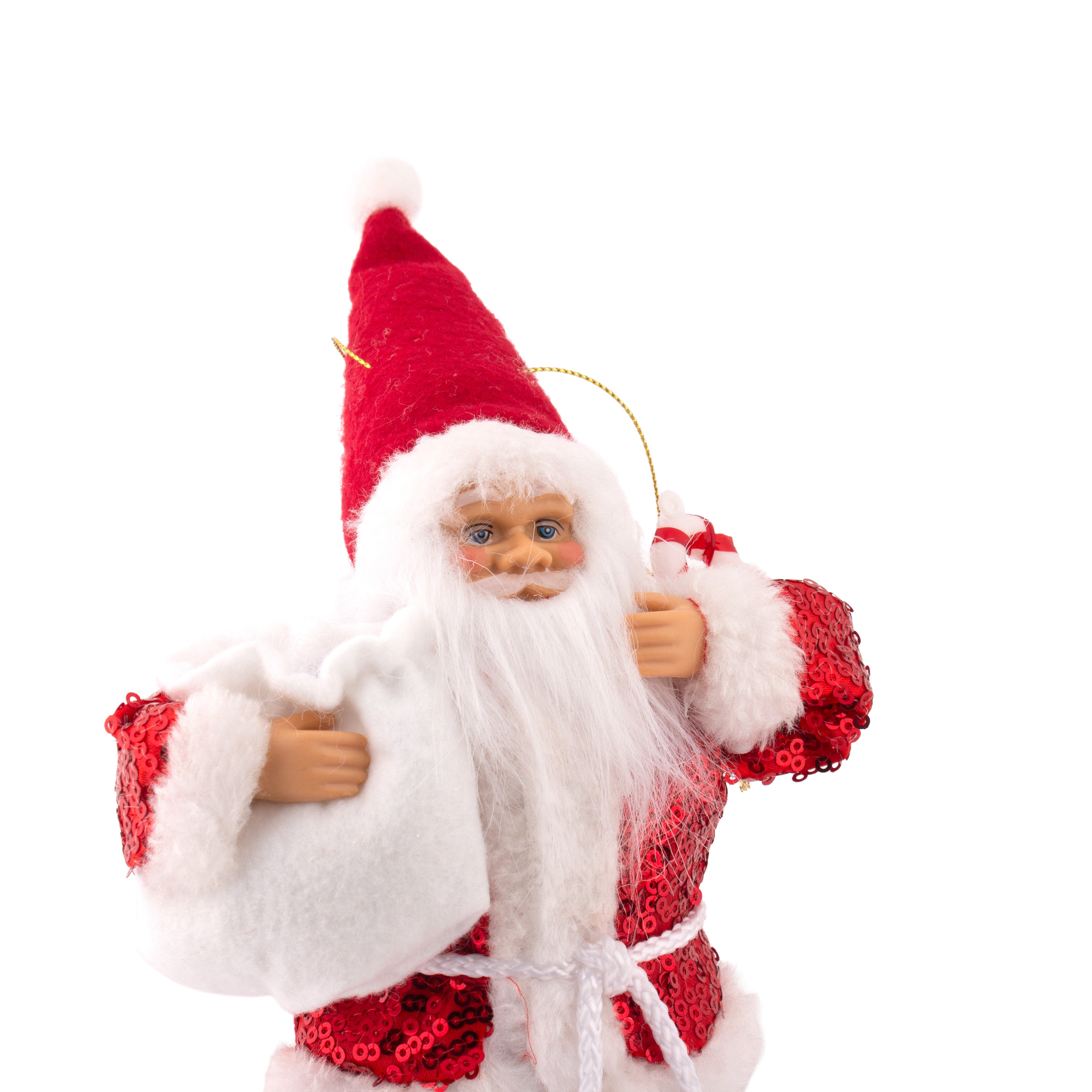 Christmas Santa Claus Figurine with Bag of Candy 20cm 1pc