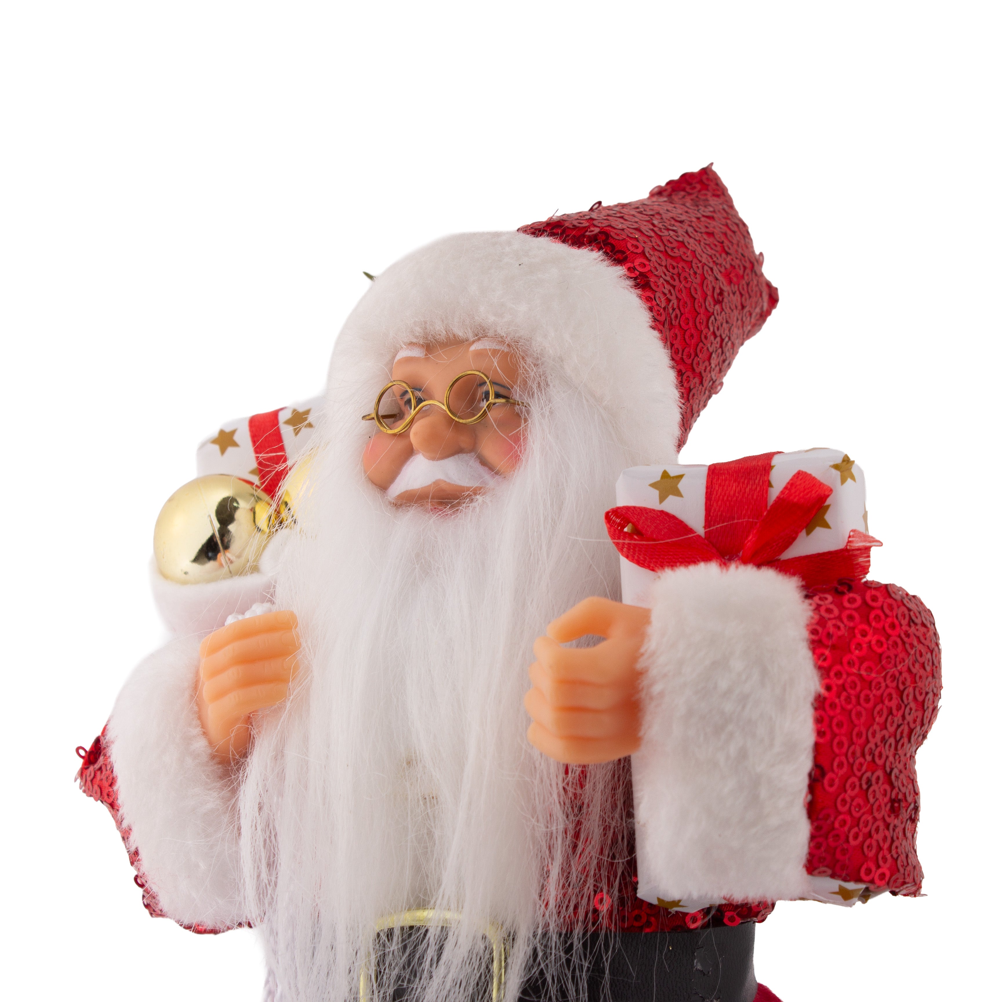 Christmas Santa Claus Figurine with Bag of Gifts 30cm 1pc