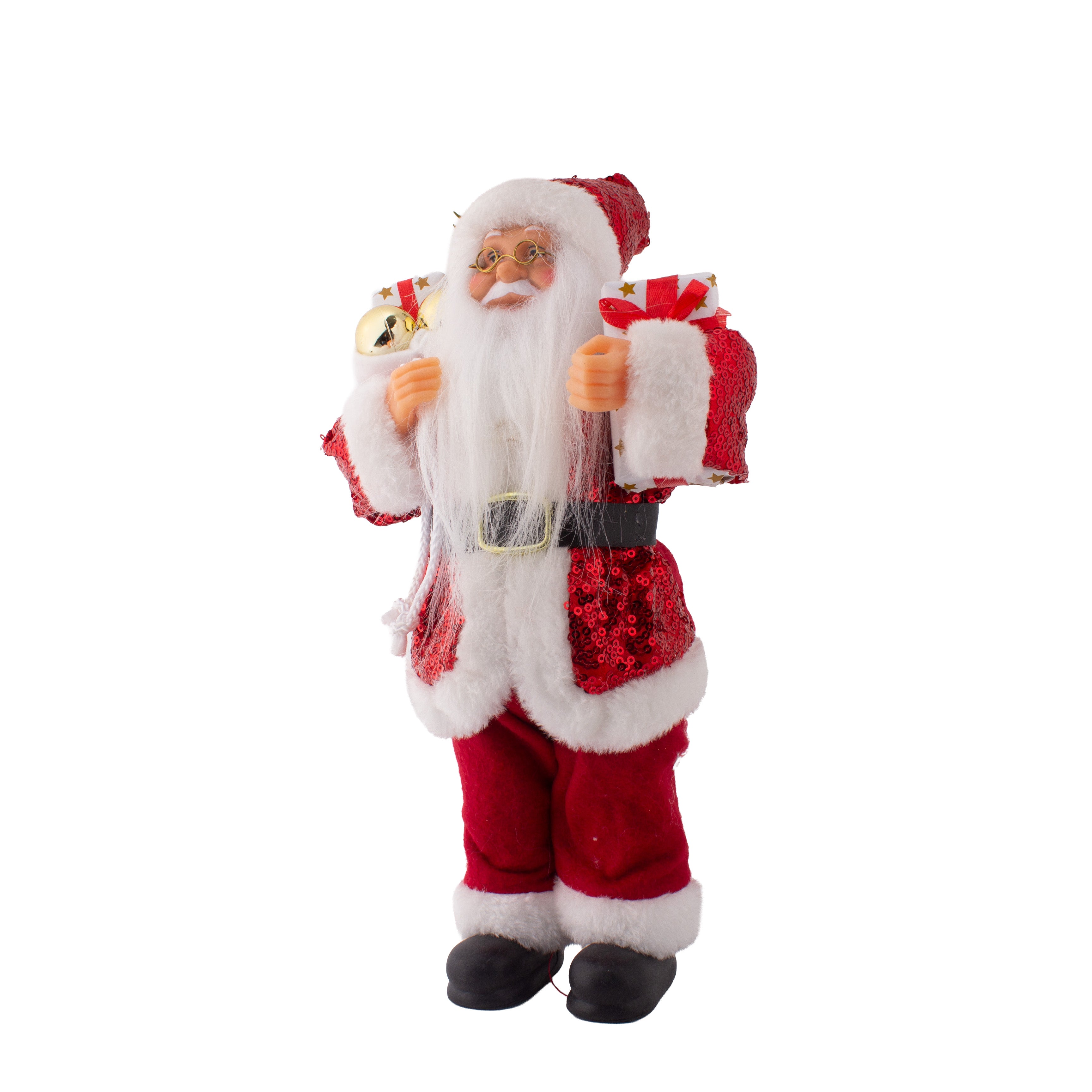 Christmas Santa Claus Figurine with Bag of Gifts 30cm 1pc