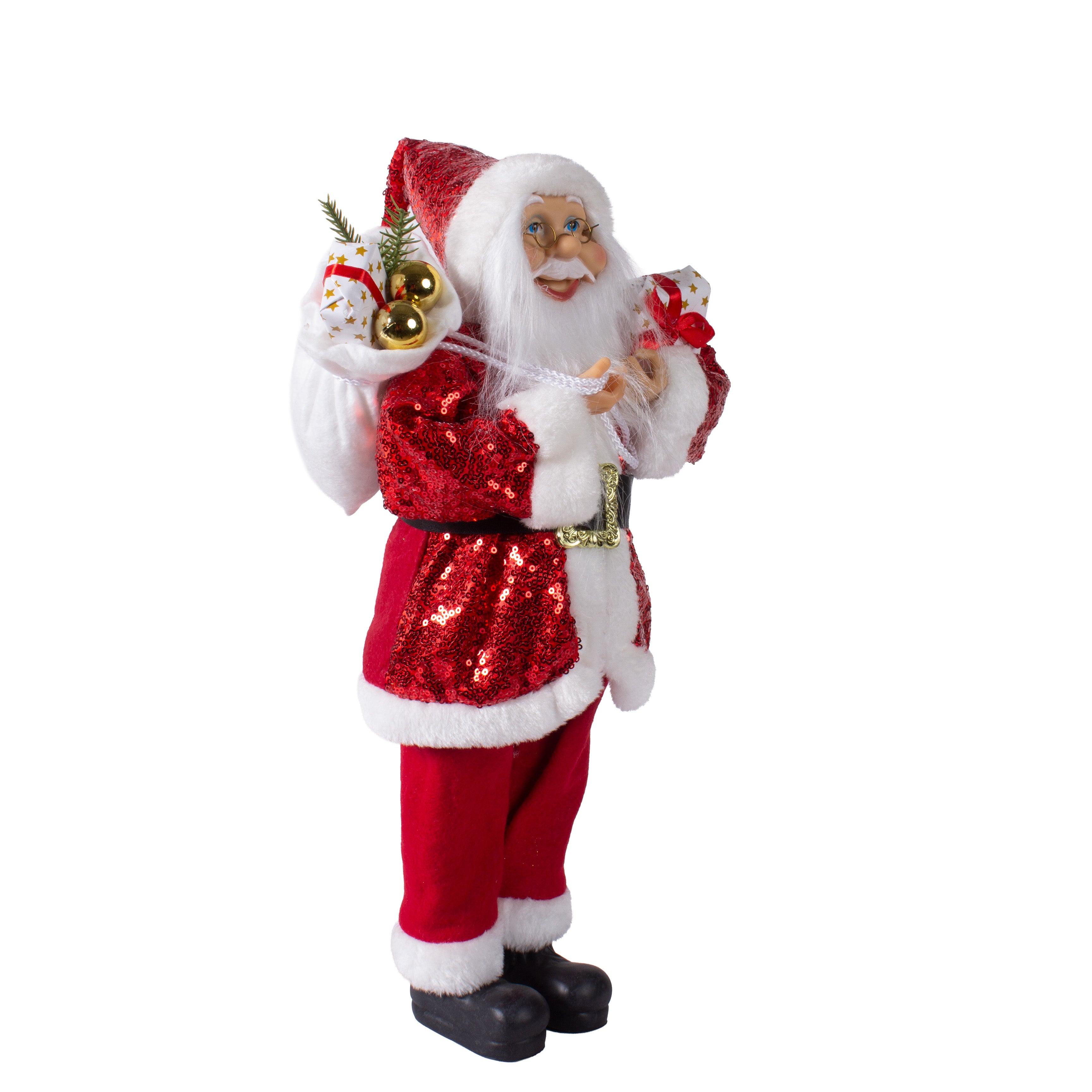 Christmas Santa Claus Figurine with Bag of Gifts 45cm 1pc