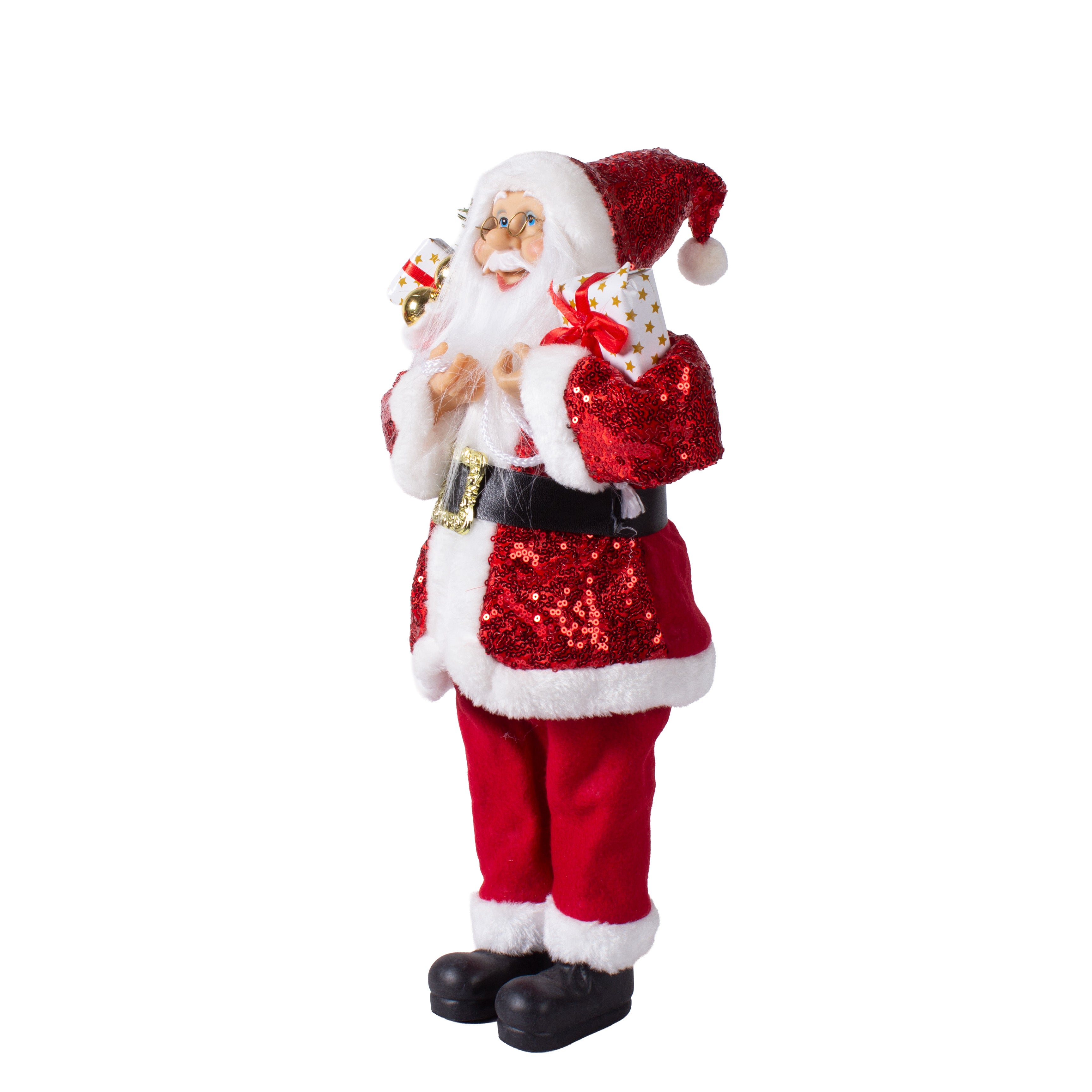 Christmas Santa Claus Figurine with Bag of Gifts 45cm 1pc