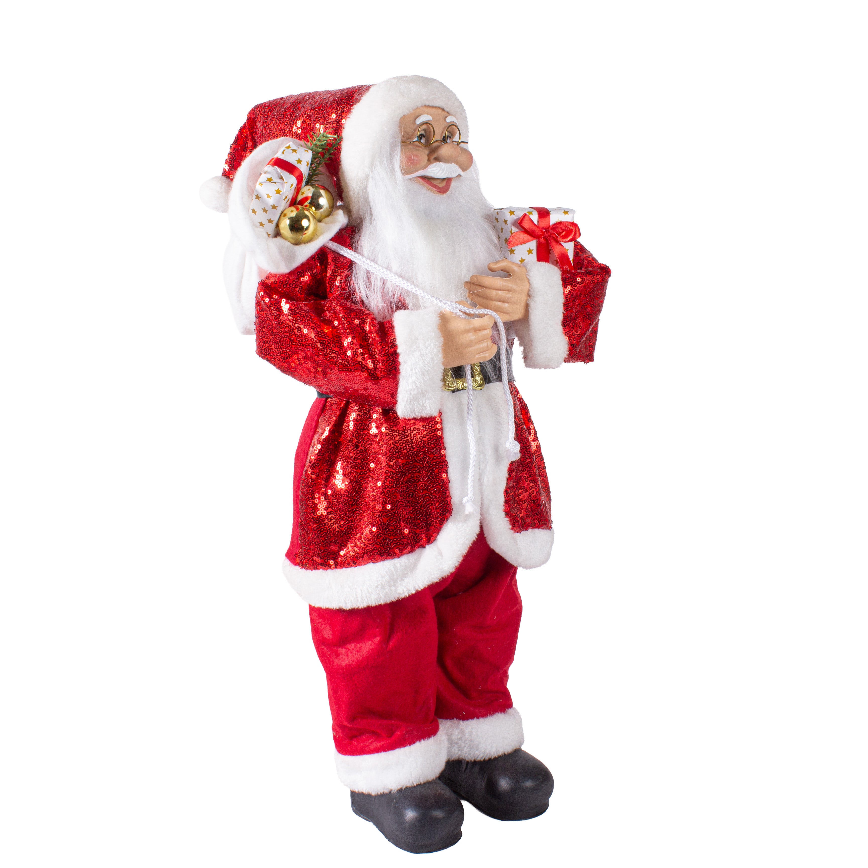 Christmas Santa Claus Figurine with Bag of Gifts 60cm 1pc