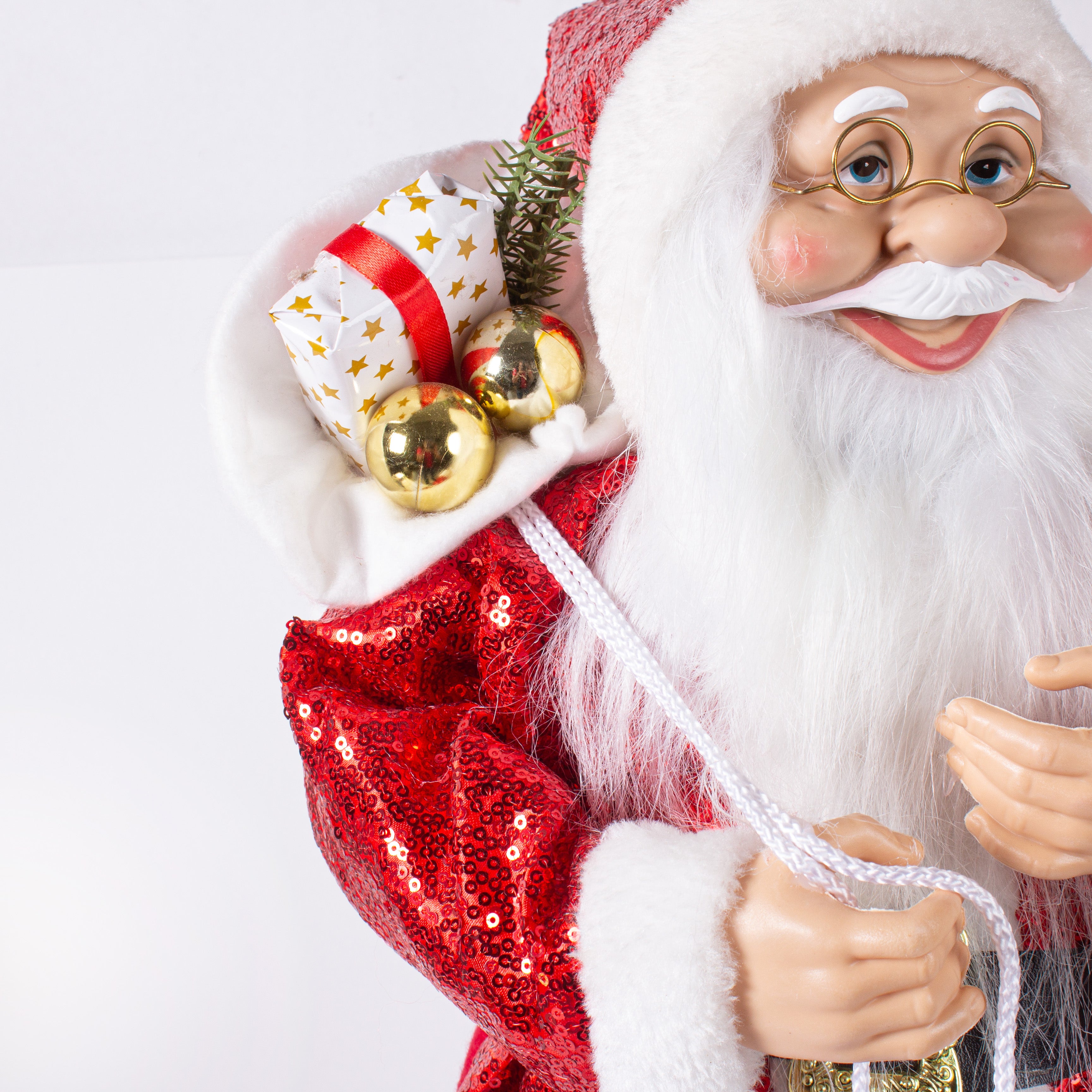 Christmas Santa Claus Figurine with Bag of Gifts 60cm 1pc