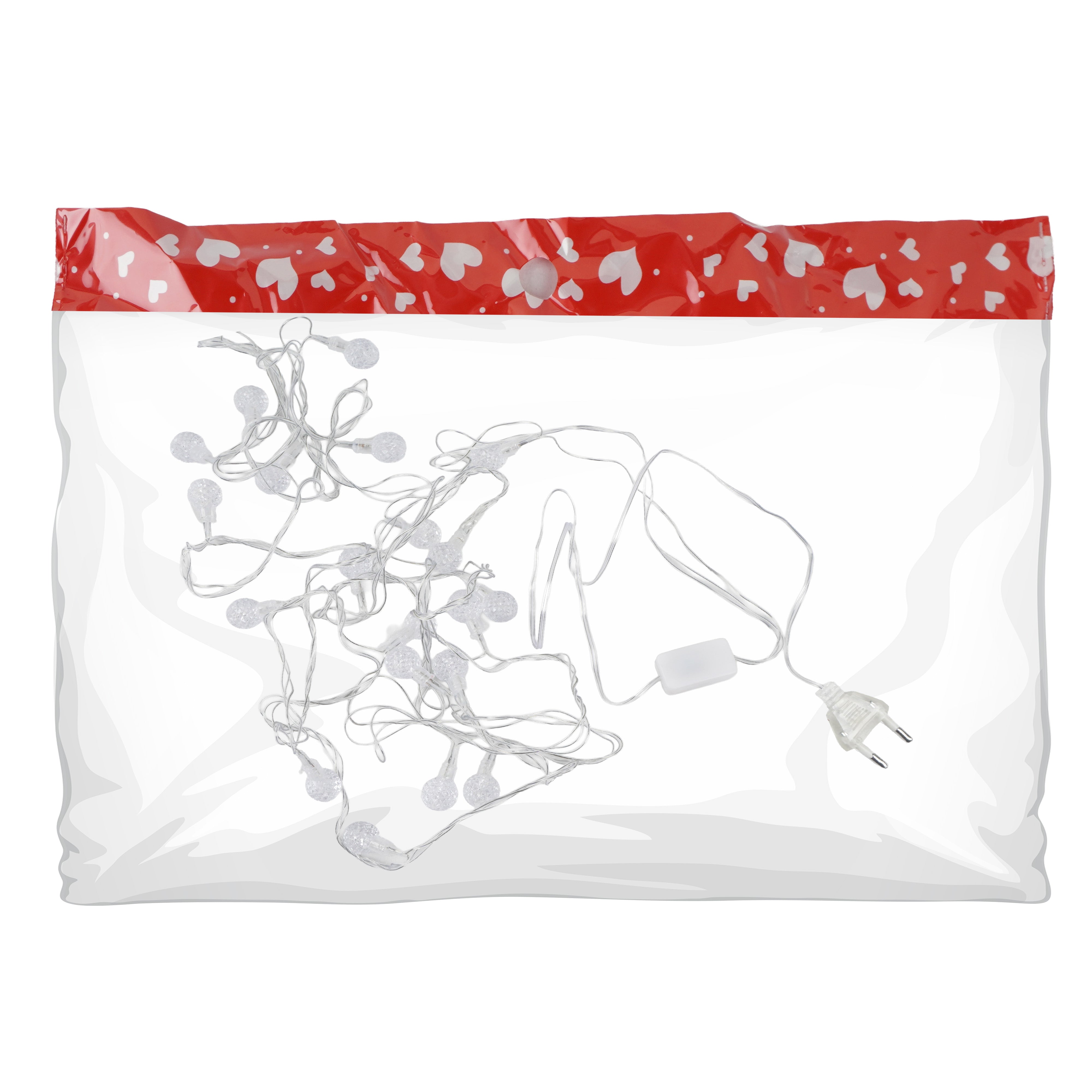 Christmas Light Up Crystal Ball Warm Colour 20pc 4Mtr