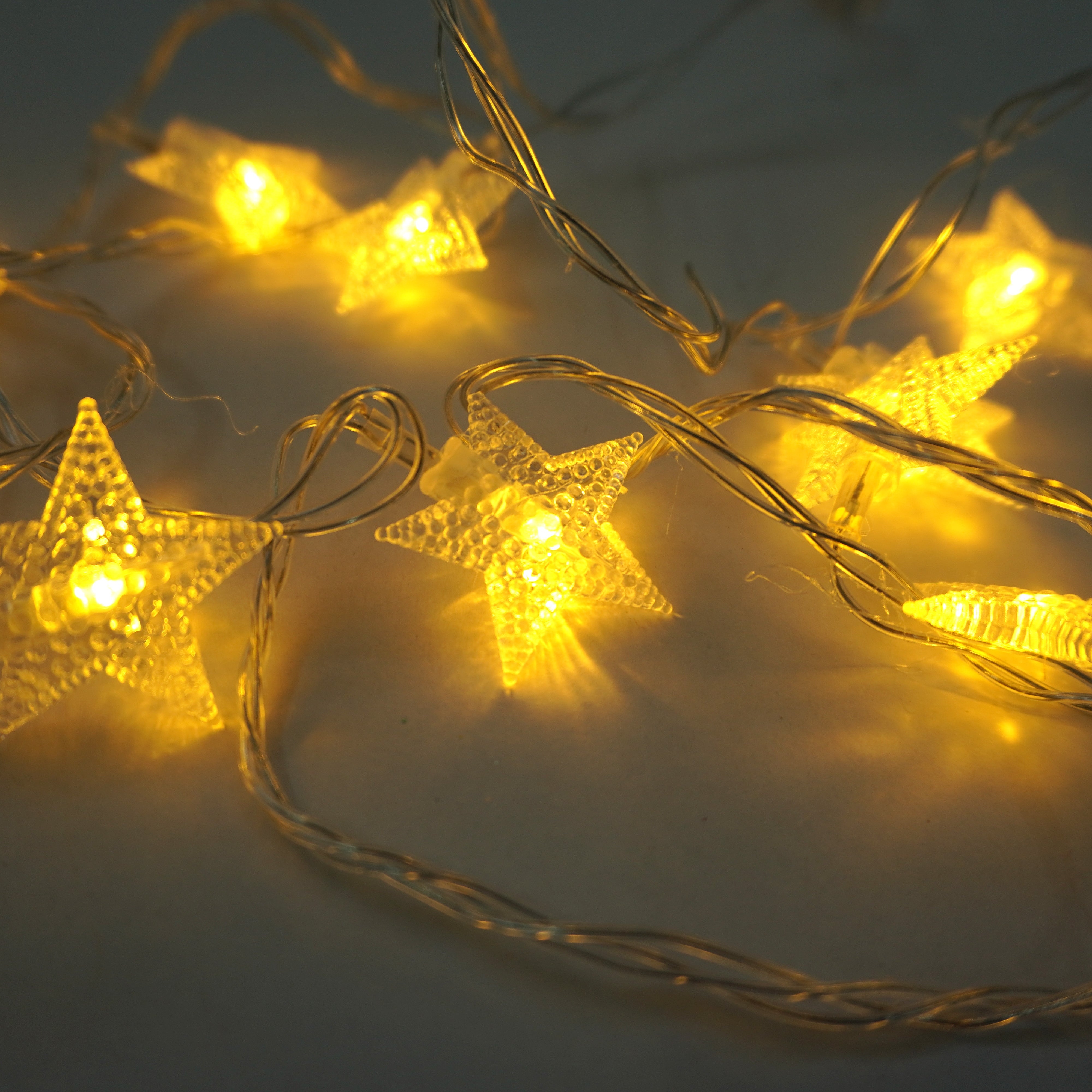 Christmas Light Up Star Warm Colour 20pc 4Mtr