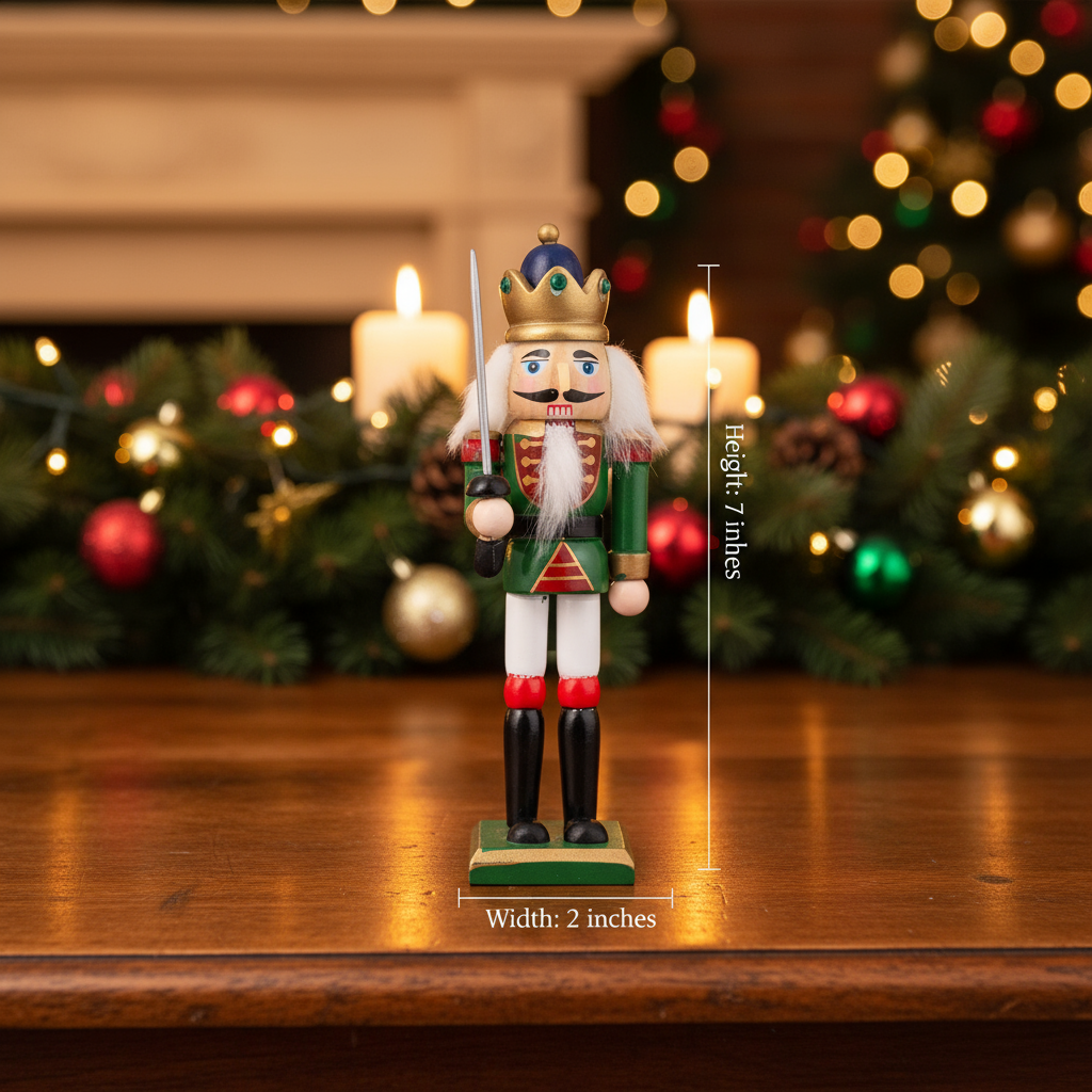 Nutcracker Soldier Ornament Green 7inch X 2inch 1pc Box