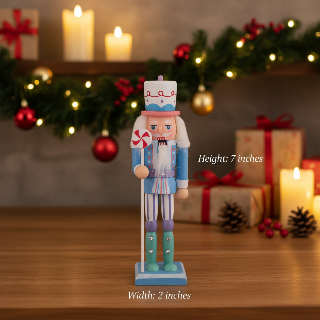 Nutcracker Soldier Ornament Pastel Blue 7inch X 2inch 1pc Box
