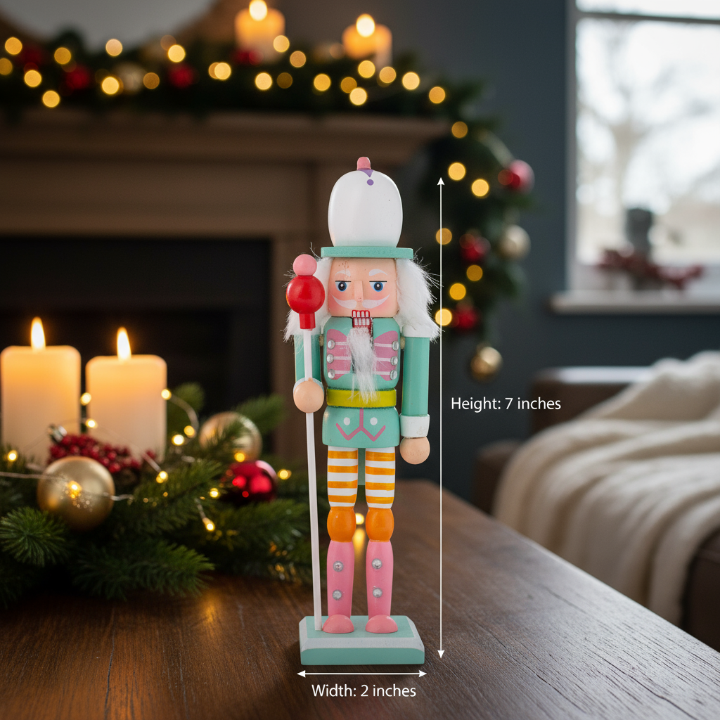 Nutcracker Soldier Ornament Pastel Teal 7inch X 2inch 1pc Box