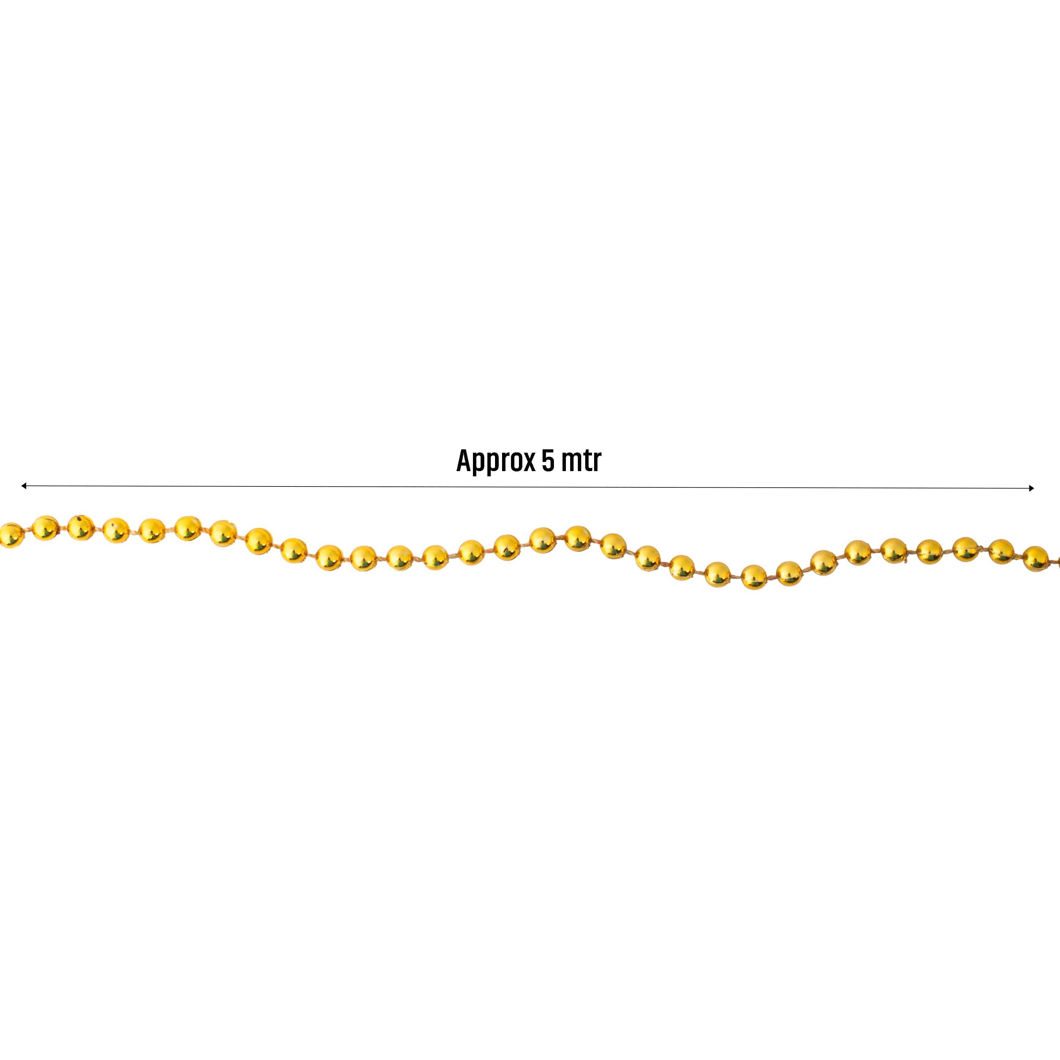 Christmas Round Bead Garland Gold 5mm 5Mtr Box