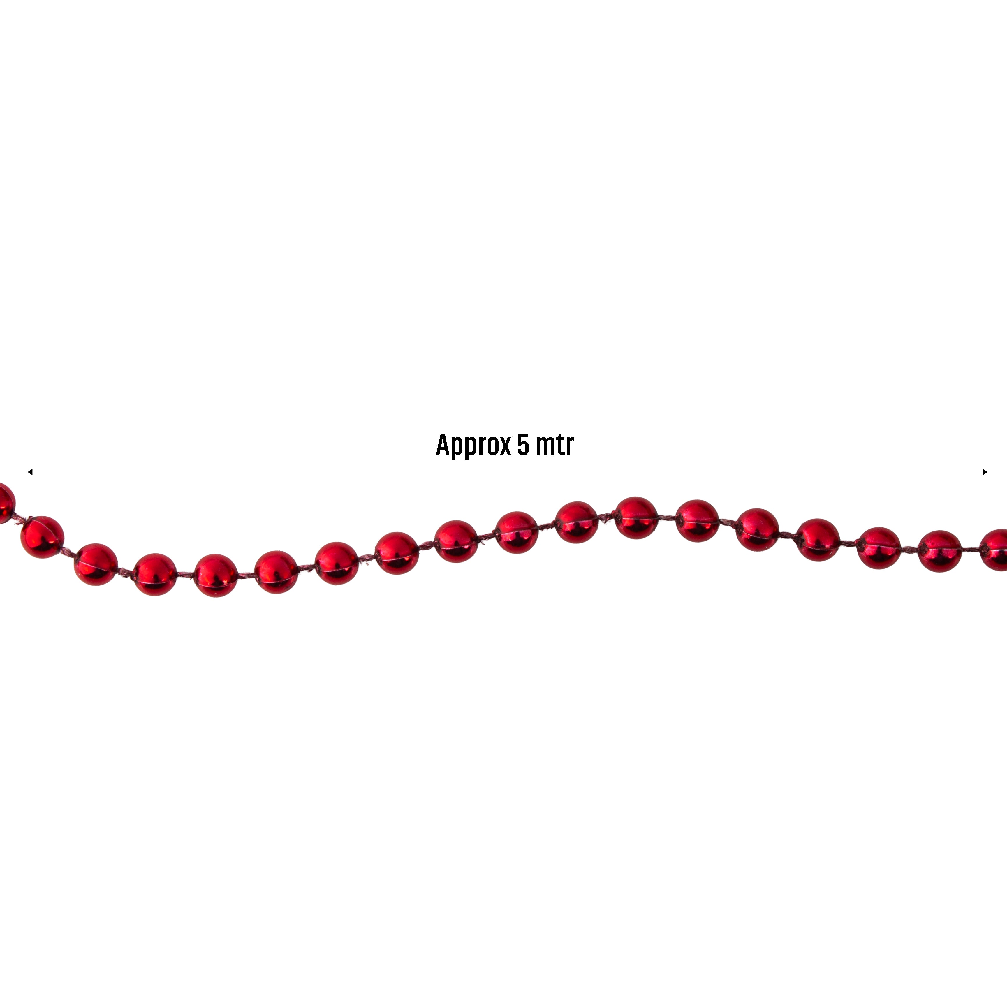 Christmas Round Bead Garland Red 5mm 5Mtr Box