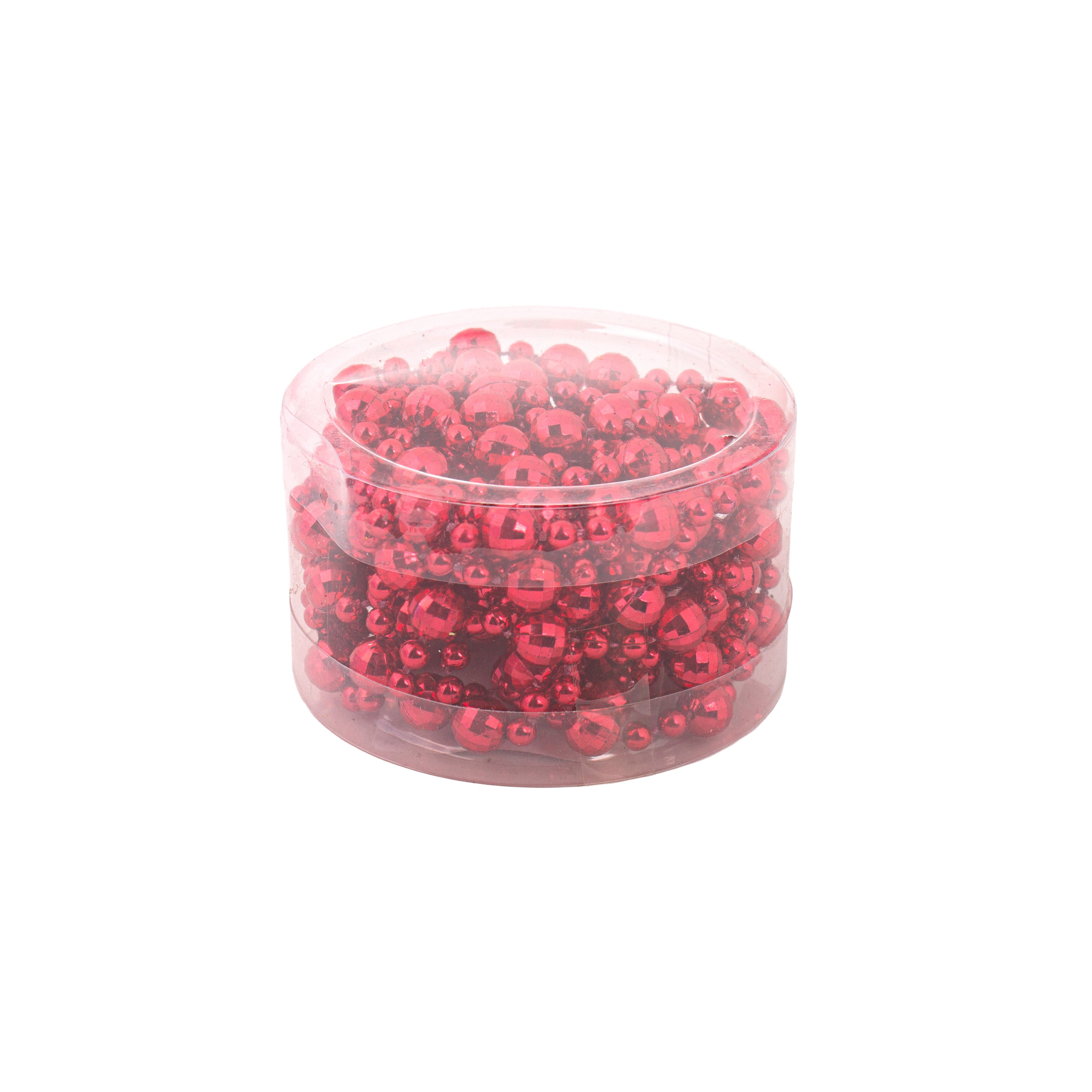 Christmas Bead Garland Red 10mm 3Mtr Box