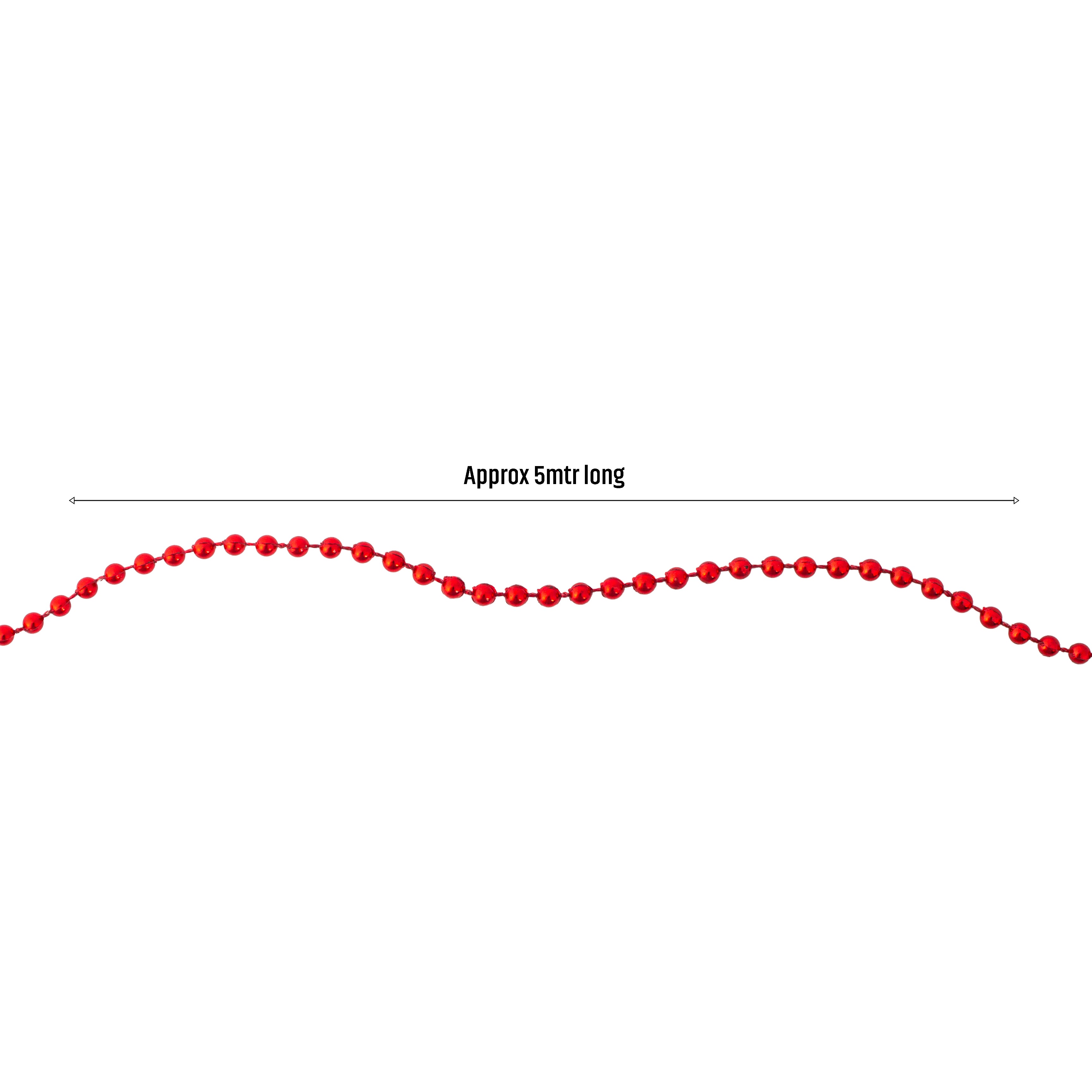 Christmas Round Bead Garland Red 3mm 5Mtr Box
