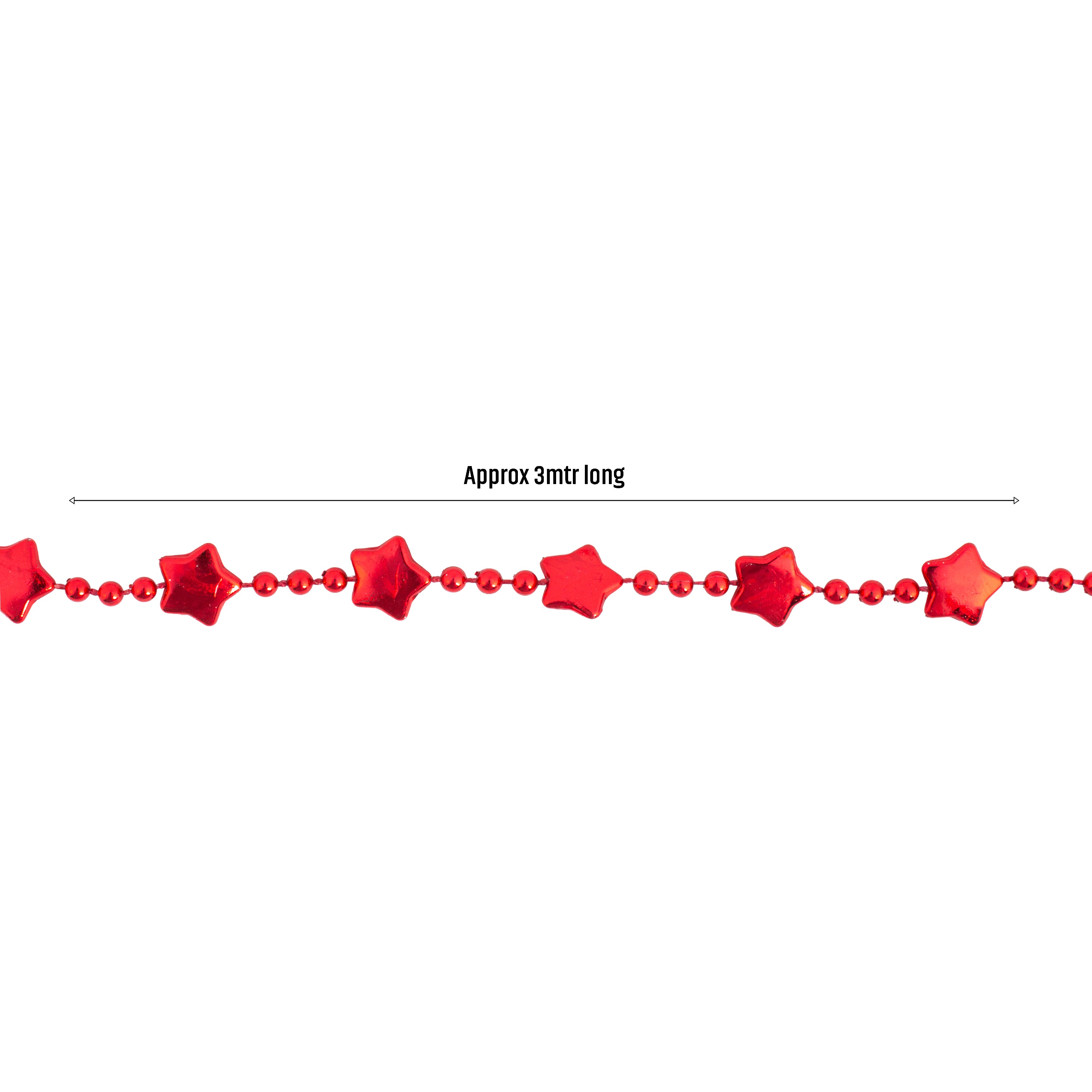 Christmas Star Garland Red 1.2mm 3Mtr Box