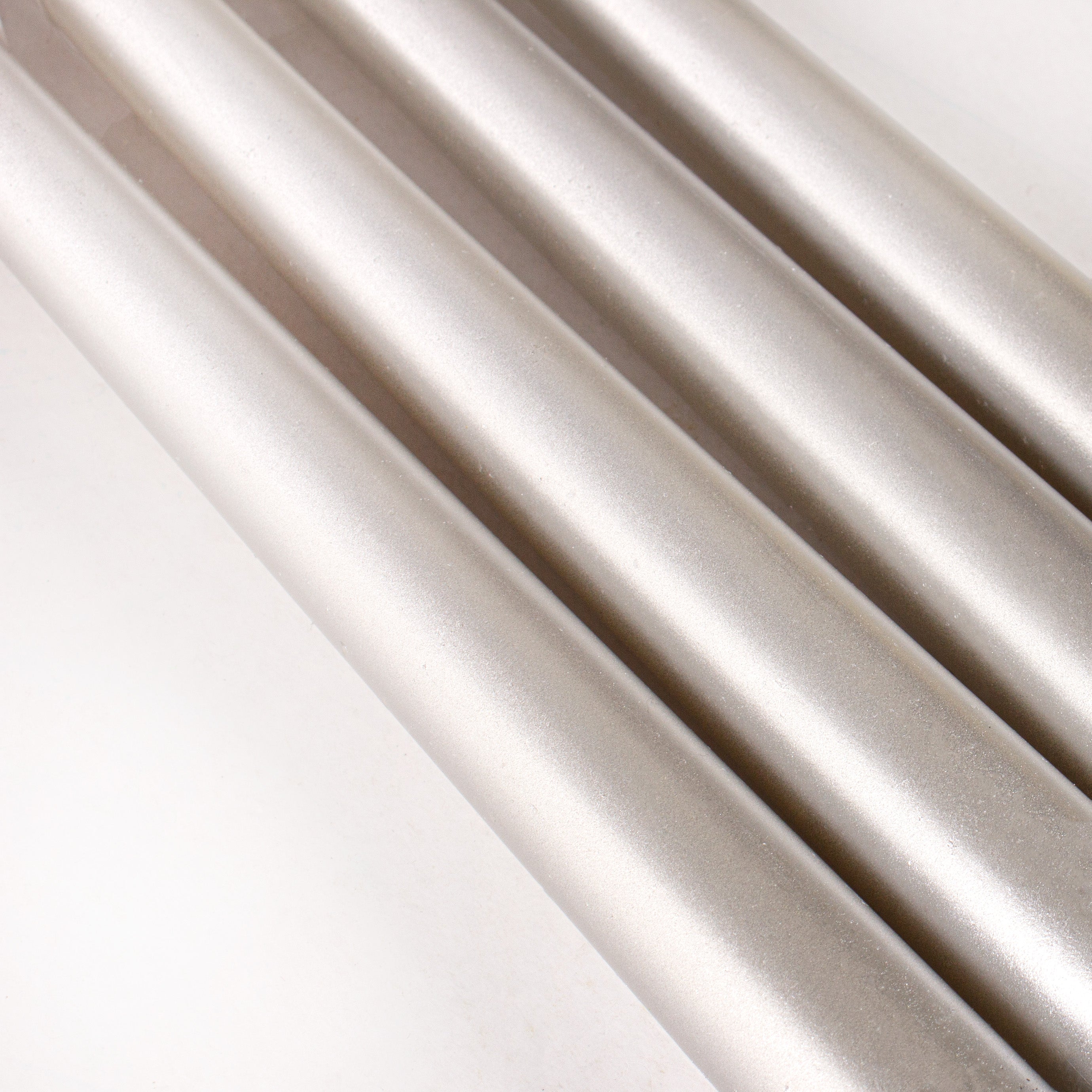 Metallic Round Candle Silver & Metal Candlestick Holder (Small) Combo