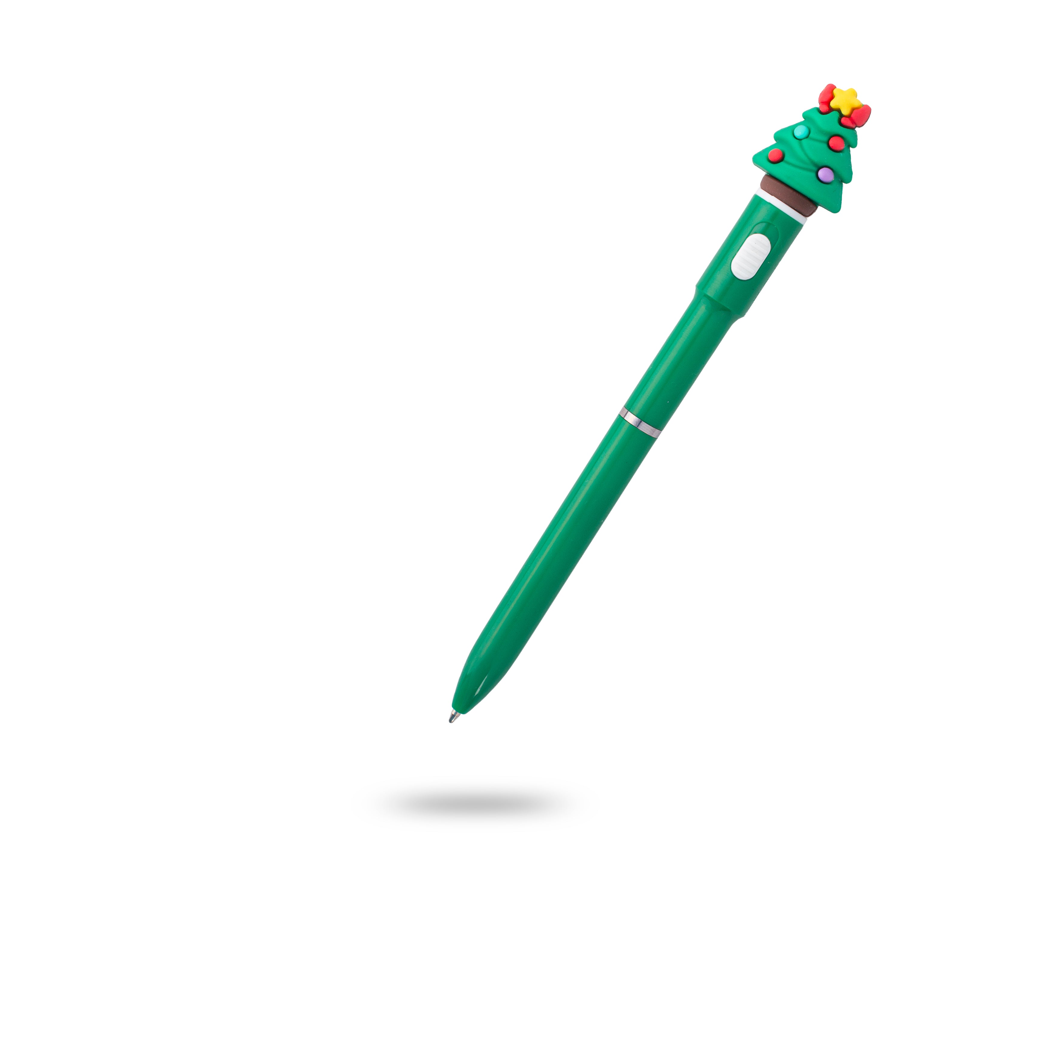 Christmas Tree Light up Blue Ballpoint Pen 0.7mm Tip 1pc