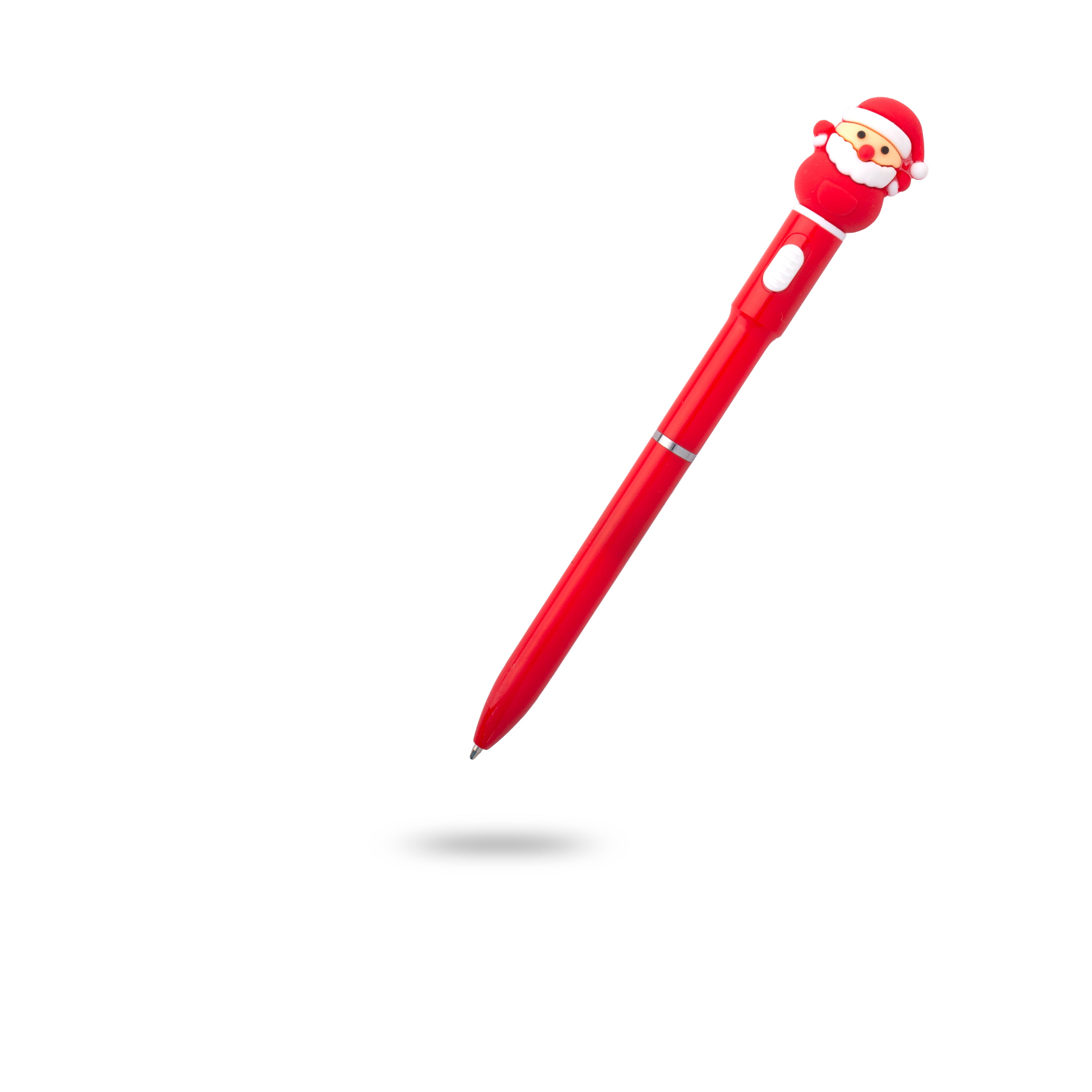 Christmas Santa Light up Blue Ballpoint Pen 0.7mm Tip 1pc