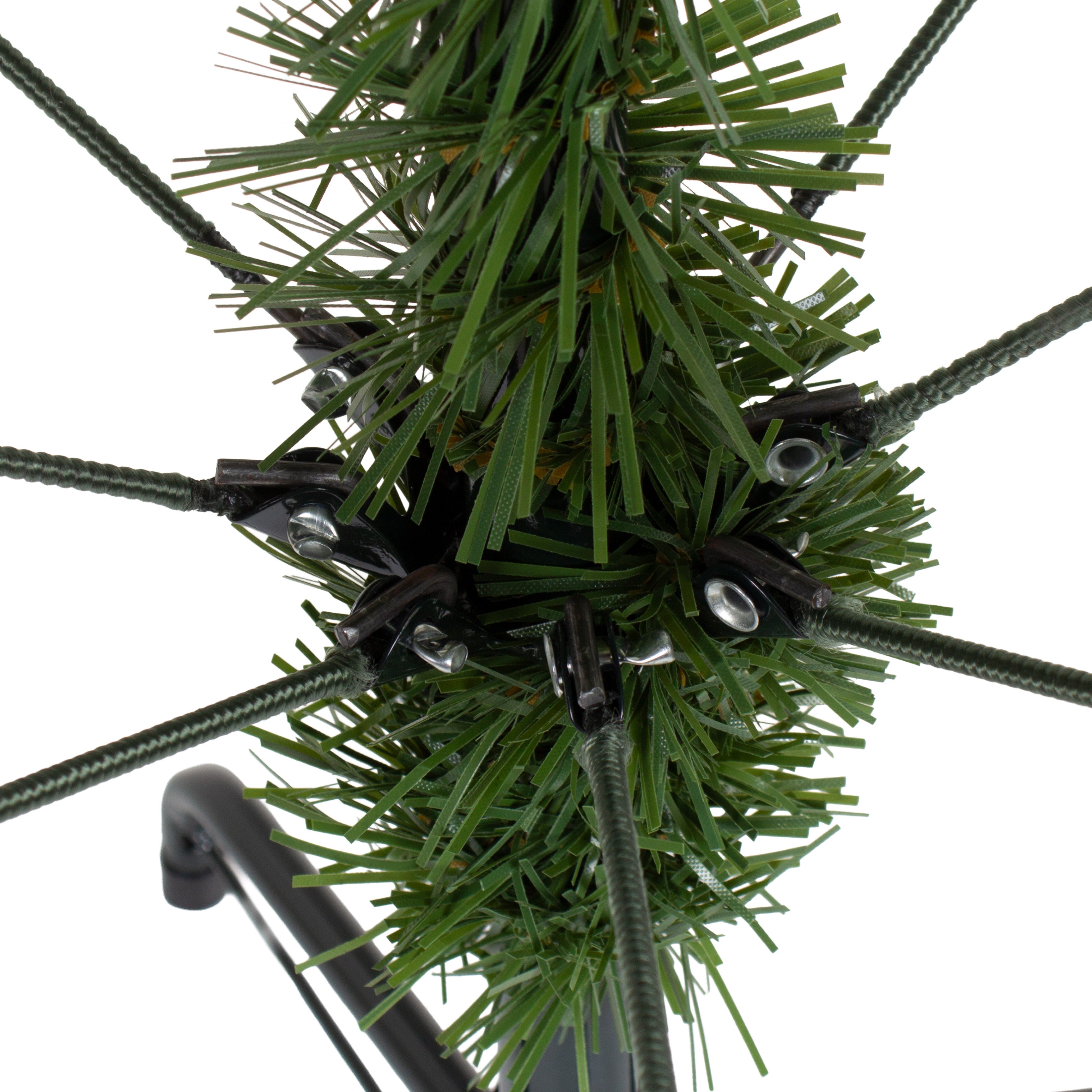 6 Feet - Christmas Deluxe Realistic Tree with Metal Stand Pine Cones & Red Berries (180cm) 1pc  (Ornaments Combo)