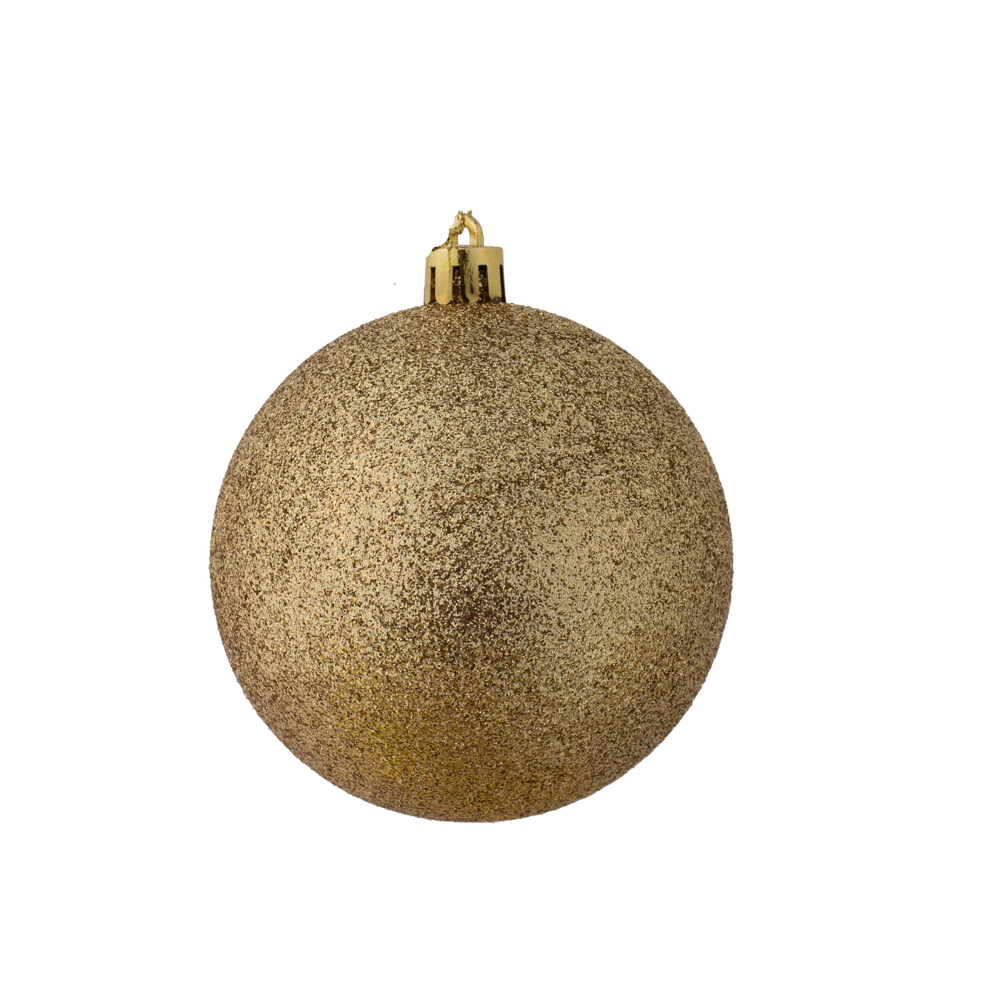 Christmas Decoration Matte Finish, Glitter Bauble Big Gold 8cm 6pcs