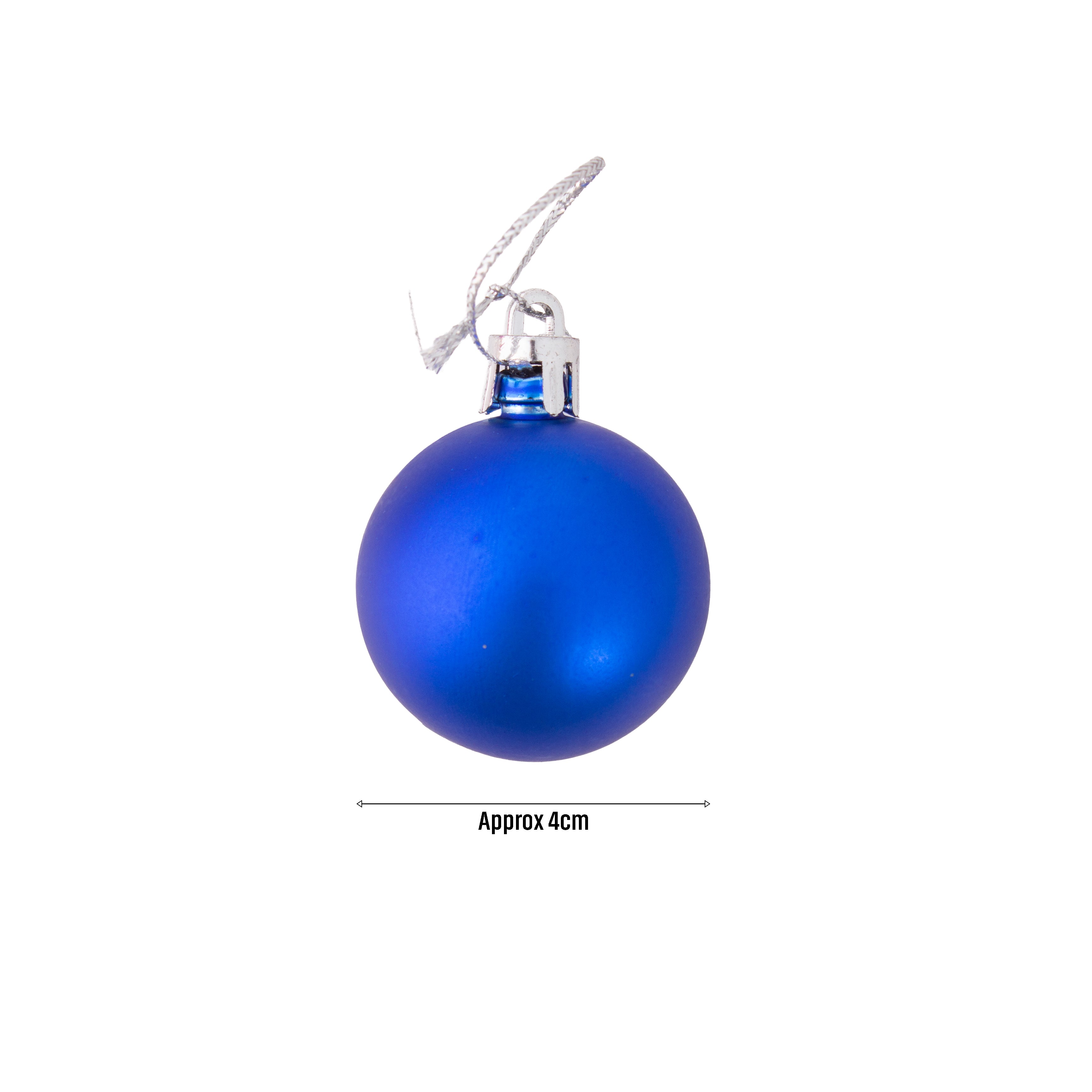 Christmas Decoration Matte Baubles Assorted colours 4cm 12set