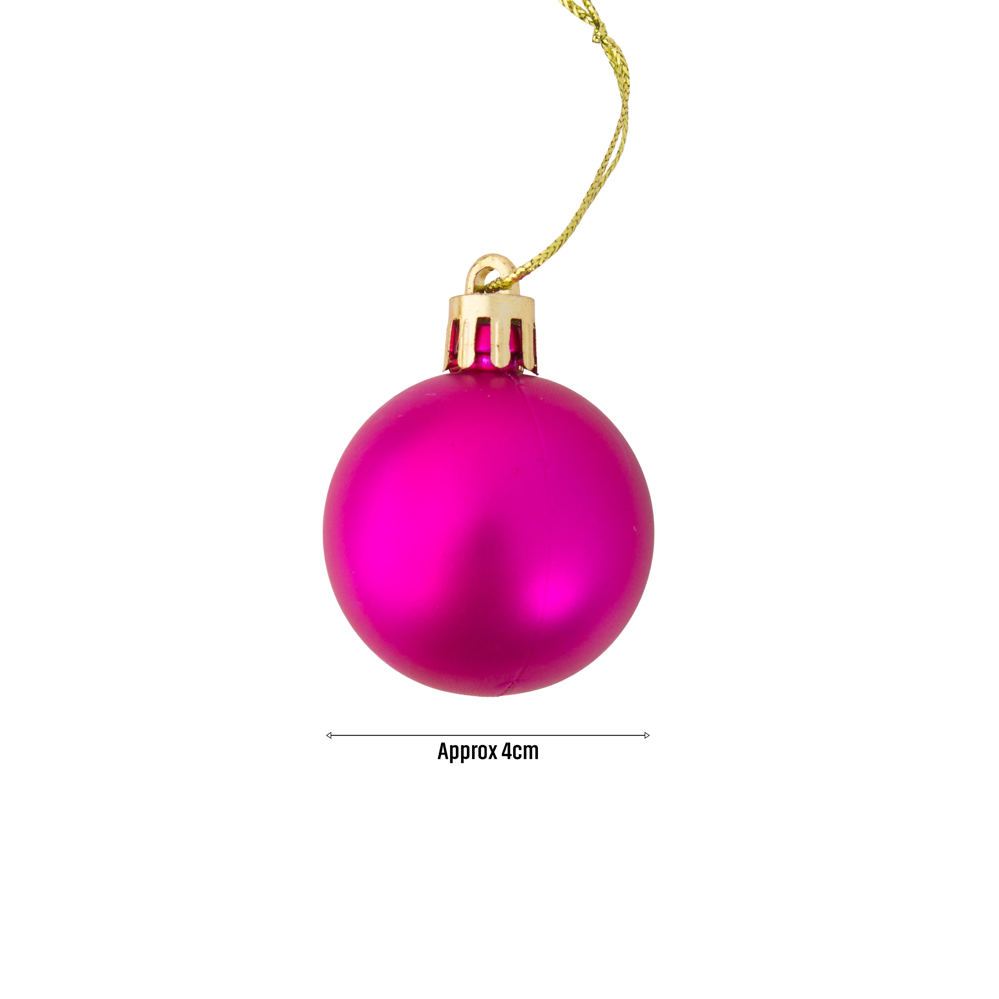 Christmas Decoration Matte Baubles Assorted colours 4cm 12set