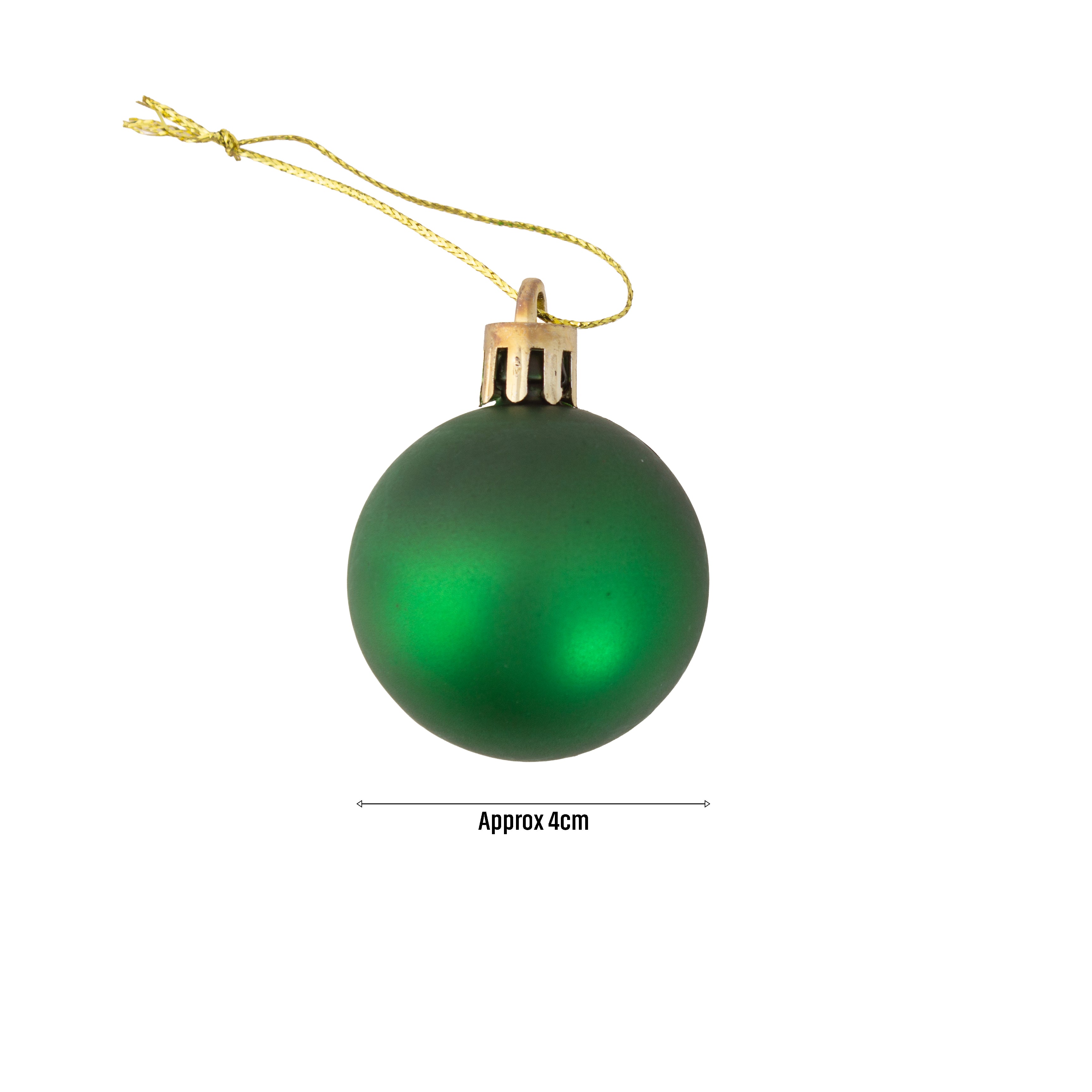 Christmas Decoration Matte Baubles Assorted colours 4cm 12set