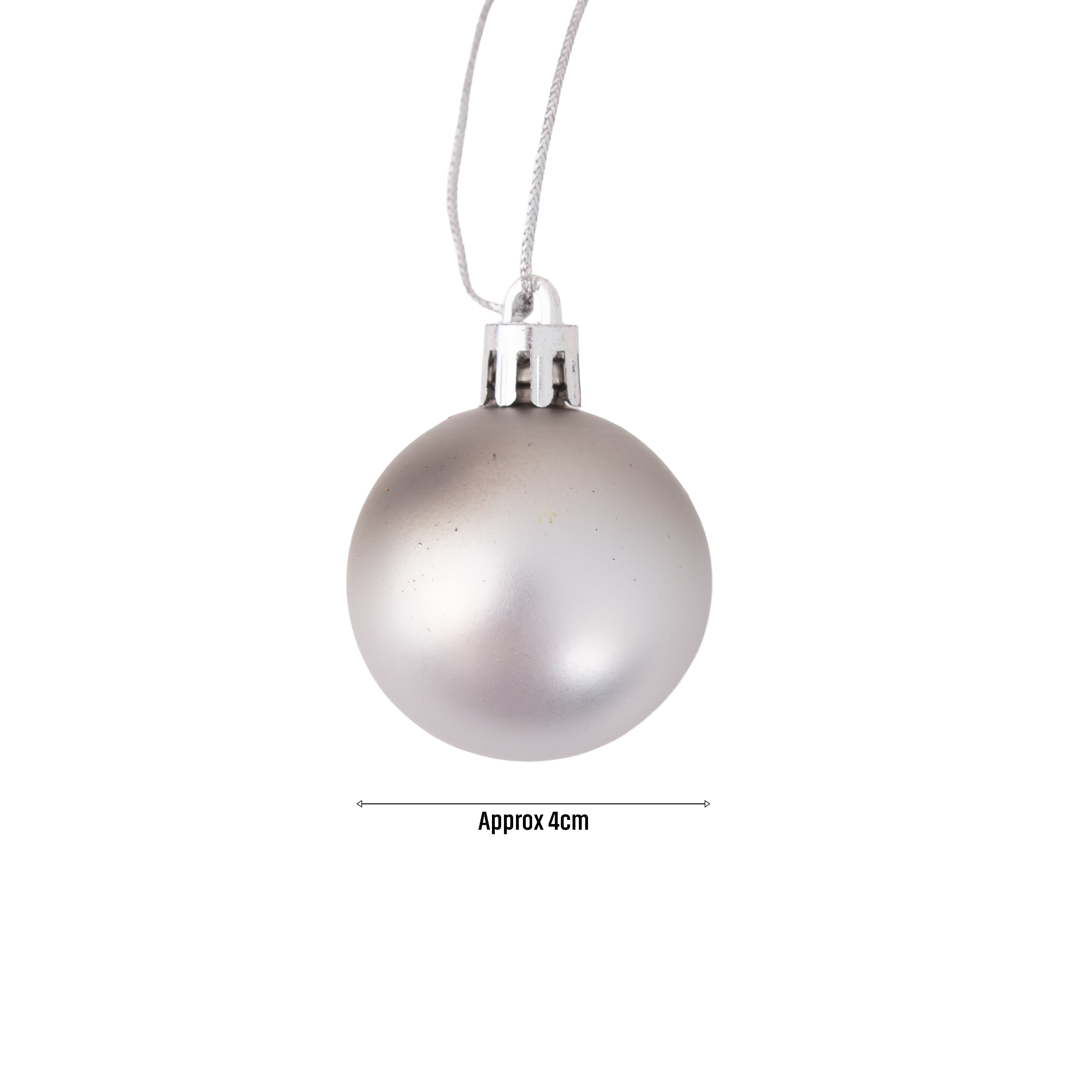 Christmas Decoration Matte Baubles Assorted colours 4cm 12set