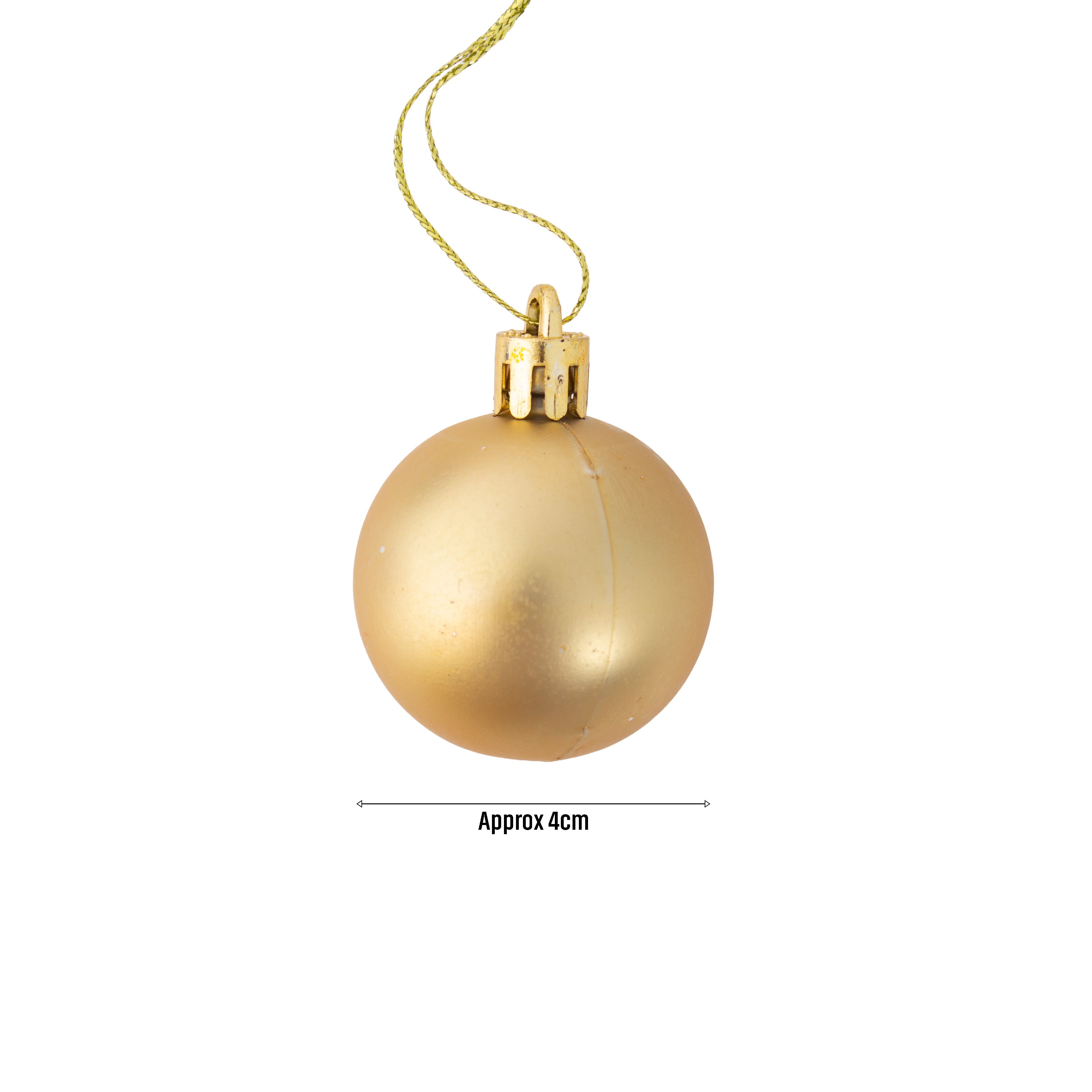 Christmas Decoration Matte Baubles Assorted colours 4cm 12set