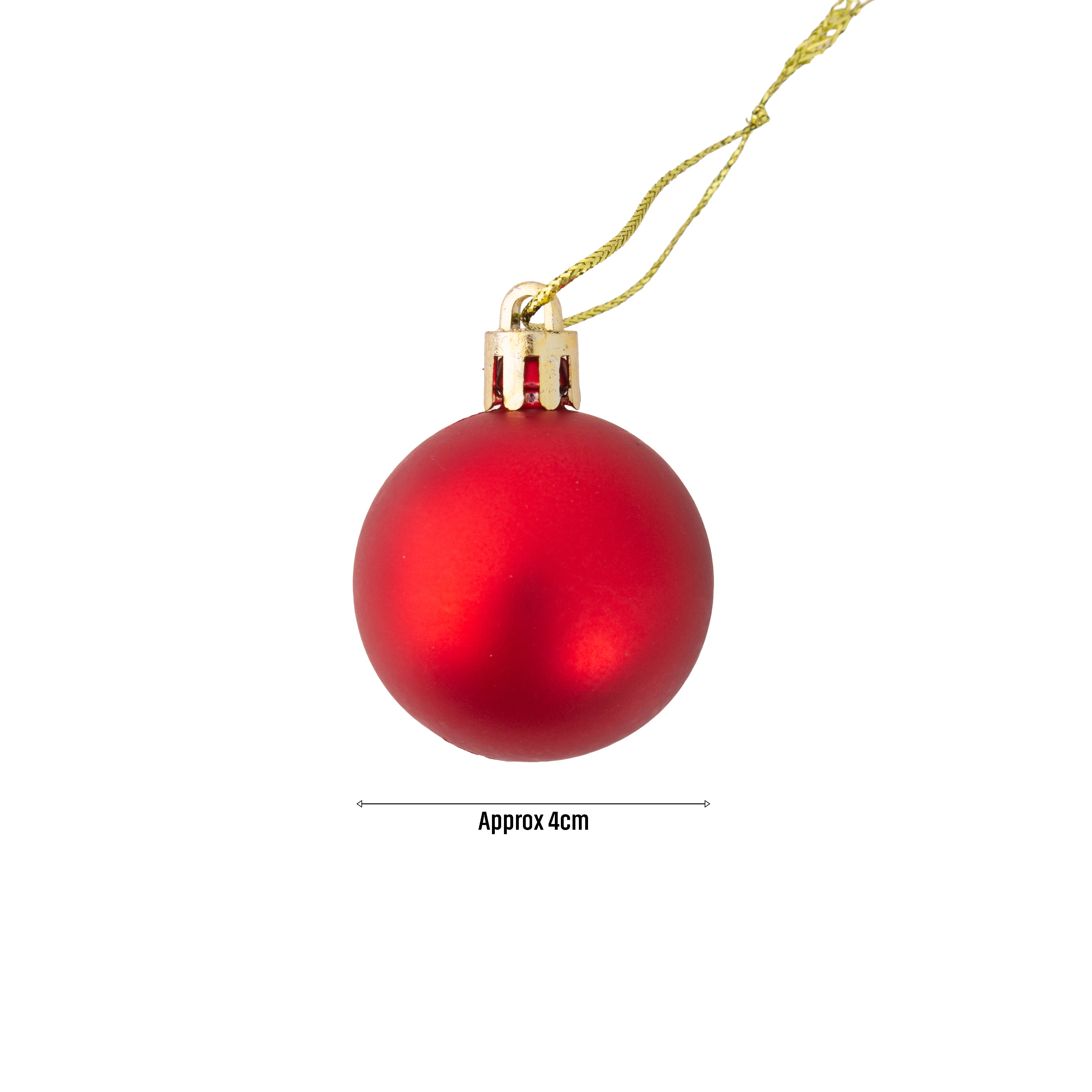 Christmas Decoration Matte Baubles Assorted colours 4cm 12set