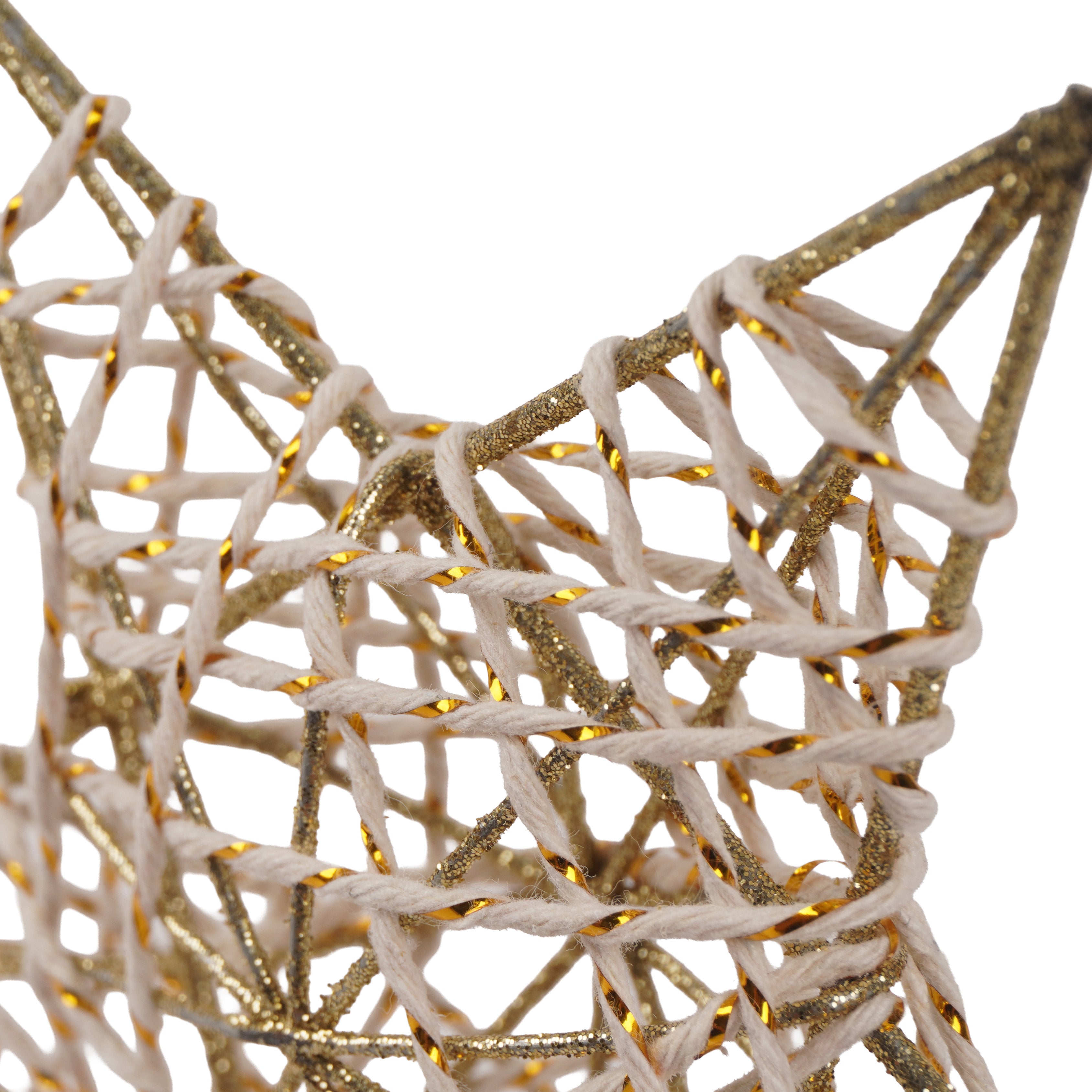 Christmas Tree Topper Gold Glitter Metal Star 20 X 14cm 1pc