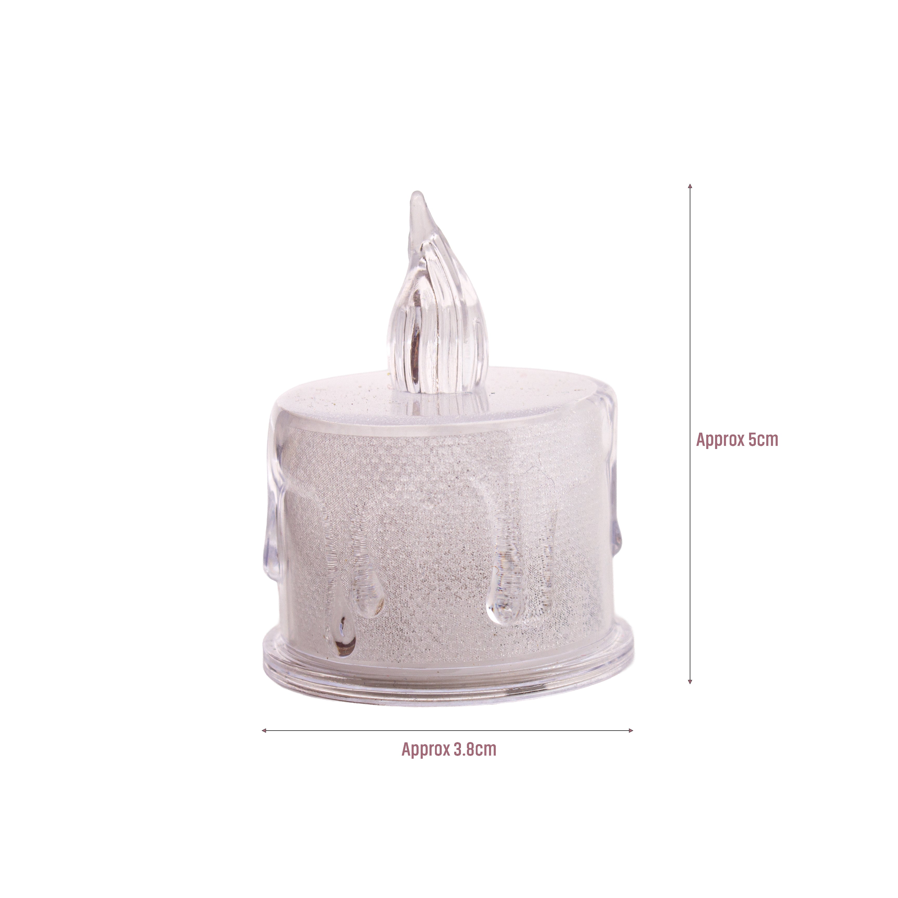 Smokeless Crystal Acrylic LED Candles Warm light 5cm 1pc