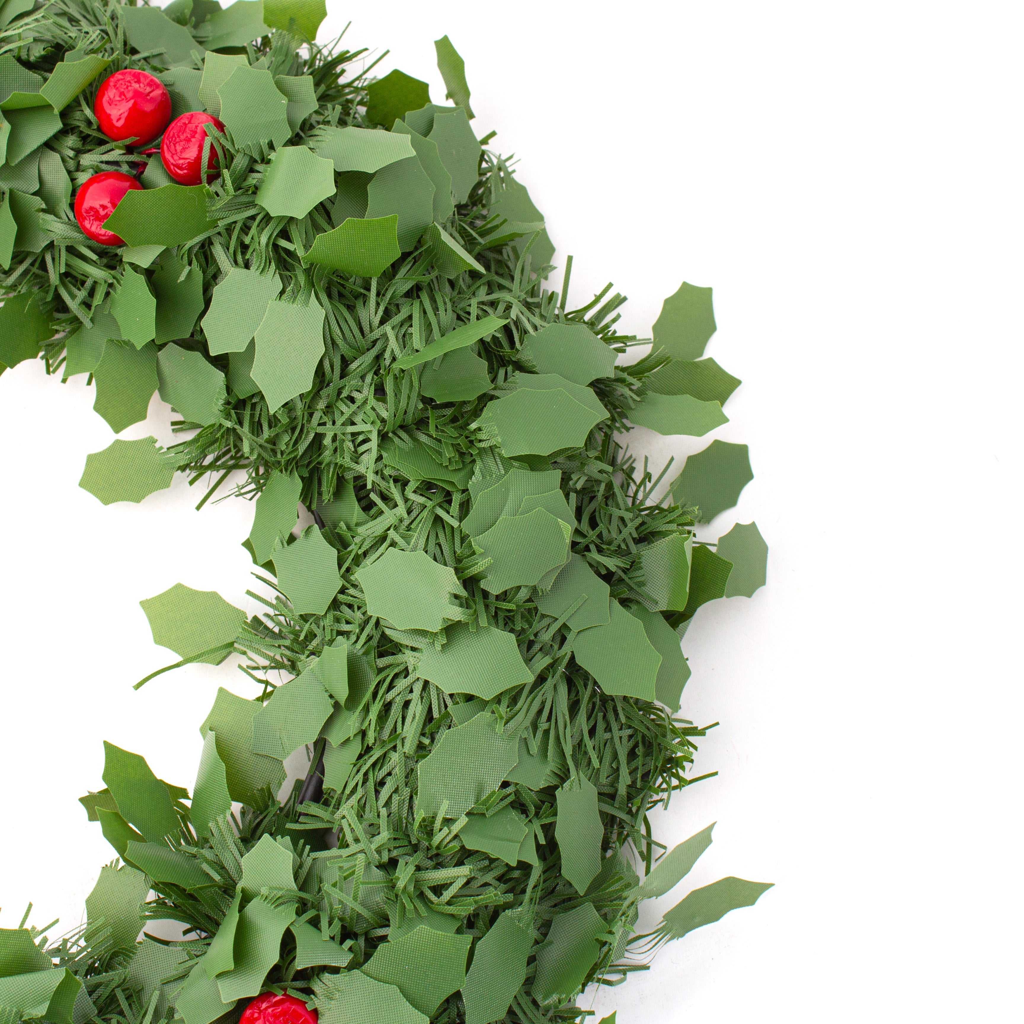Christmas Wreath Holly Leaves and Berries Green 30cm Dia 1pc
