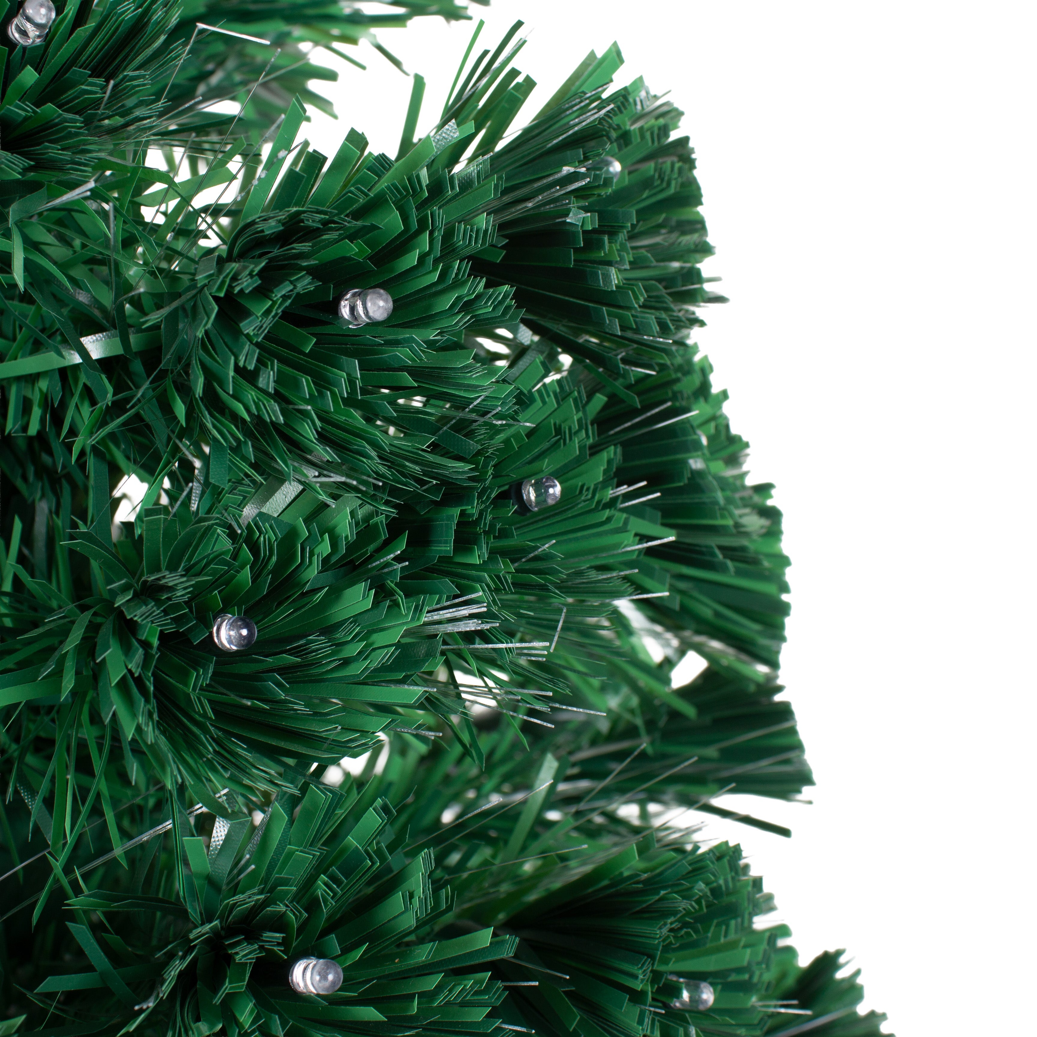 5 Feet - Christmas LED Fibre Optic Tree with Colour Changing Lights & Star 180 Branches (150cm) 1pc + (Ornaments Combo)