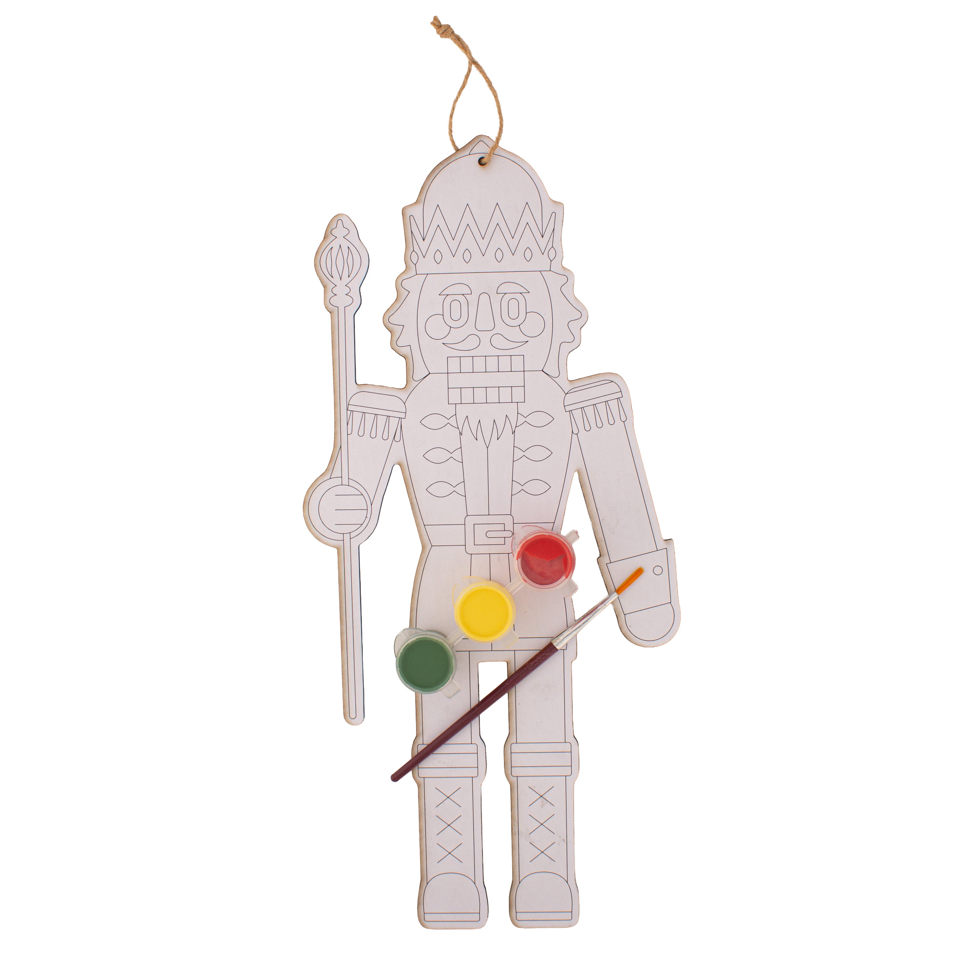DIY Pre Printed Nutcracker Hanging with Paints and brush 1Pack