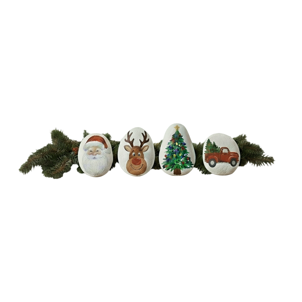 DIY Christmas Rock Painting Kit Makes-4 1 Box