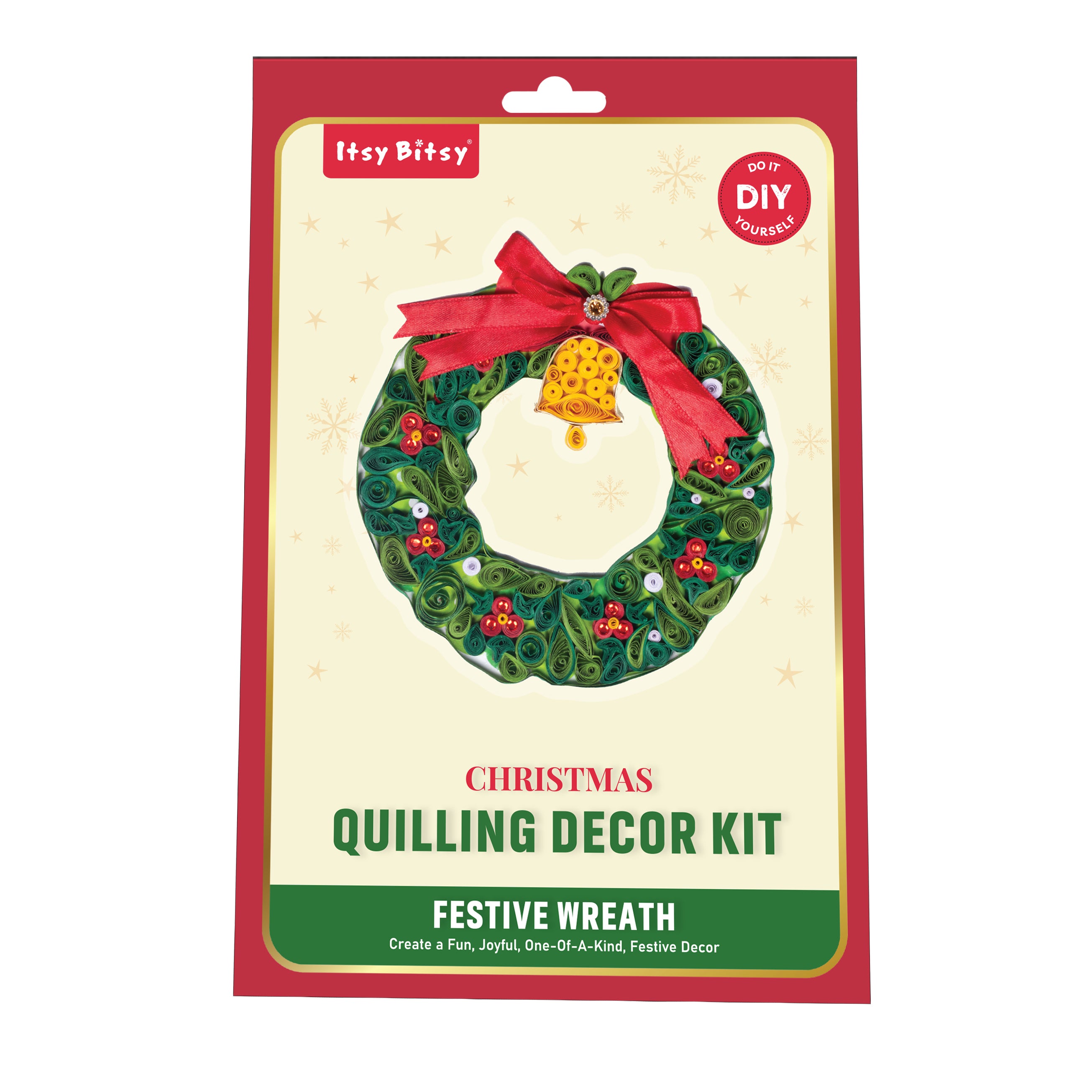 DIY Christmas Quilling Decor Kit Festive Wreath 1pc 
Pack size Approx - 25.7 x16.7 x 2 cm 1Box