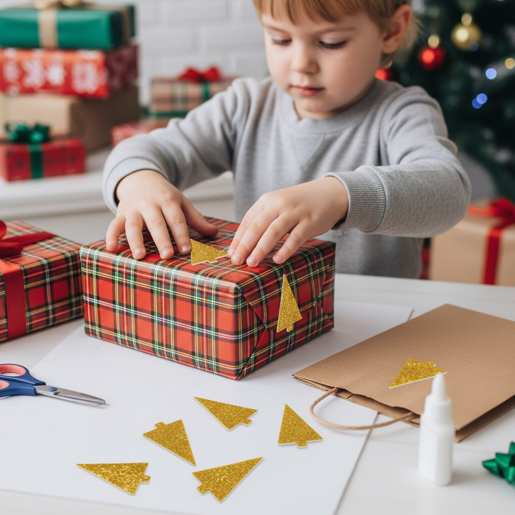 Christmas Self Adhesive Sparkle Fun Foam Shape Pine Gold 24pc