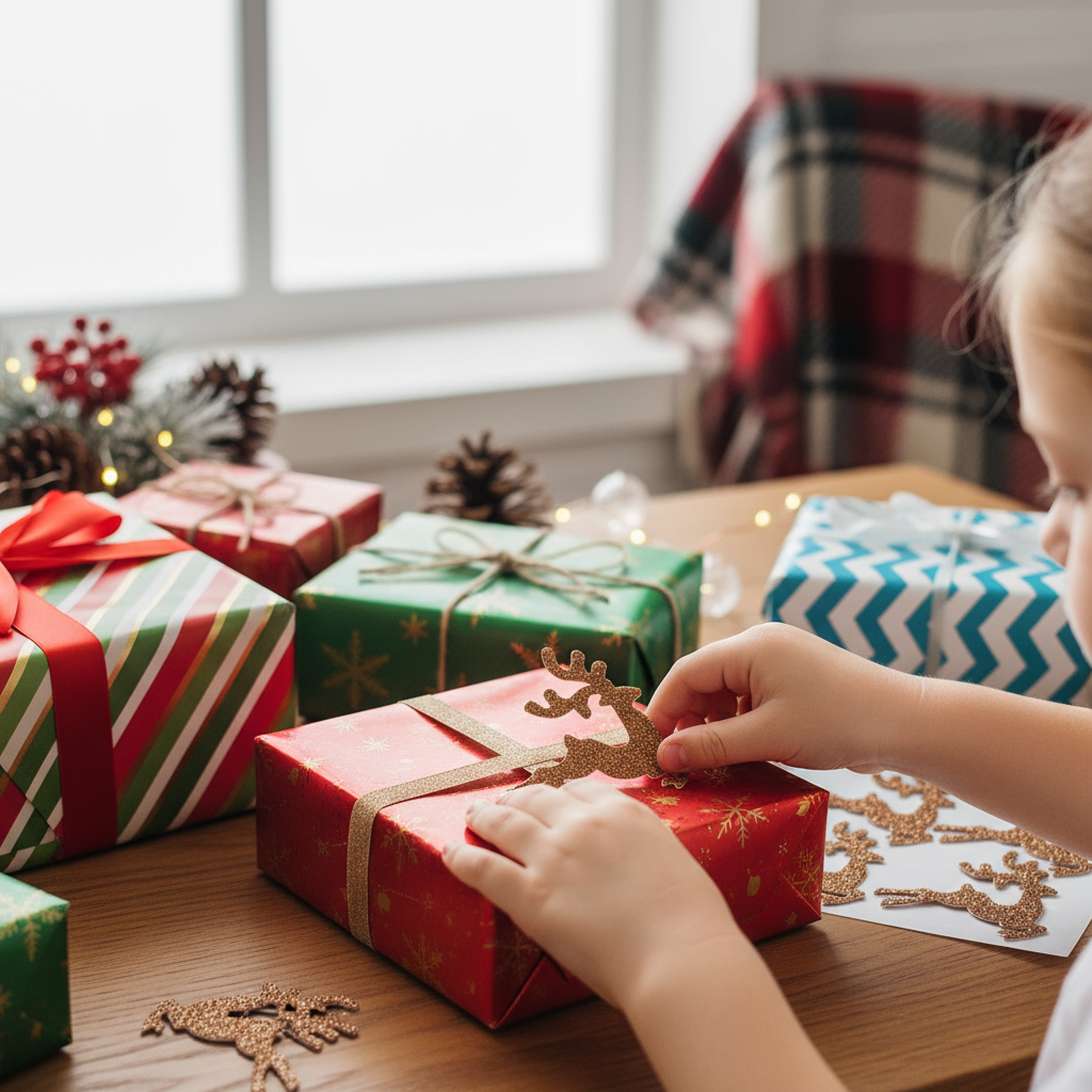 Christmas Self Adhesive Sparkle Fun Foam Shape Reindeer Bronze Shimmer 12pc