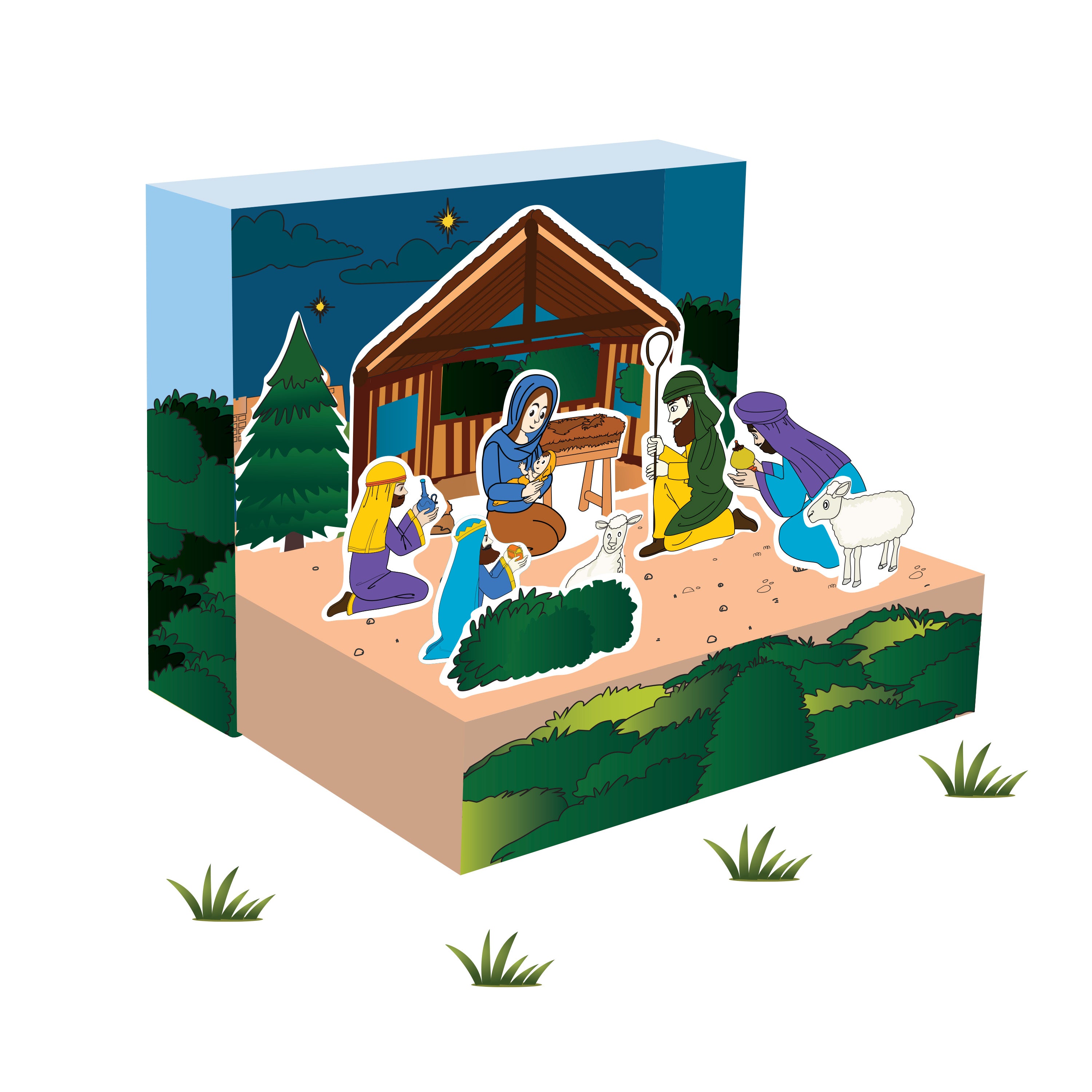 Colour & Create 3D Diorama Kit The Nativity Nook 1Box