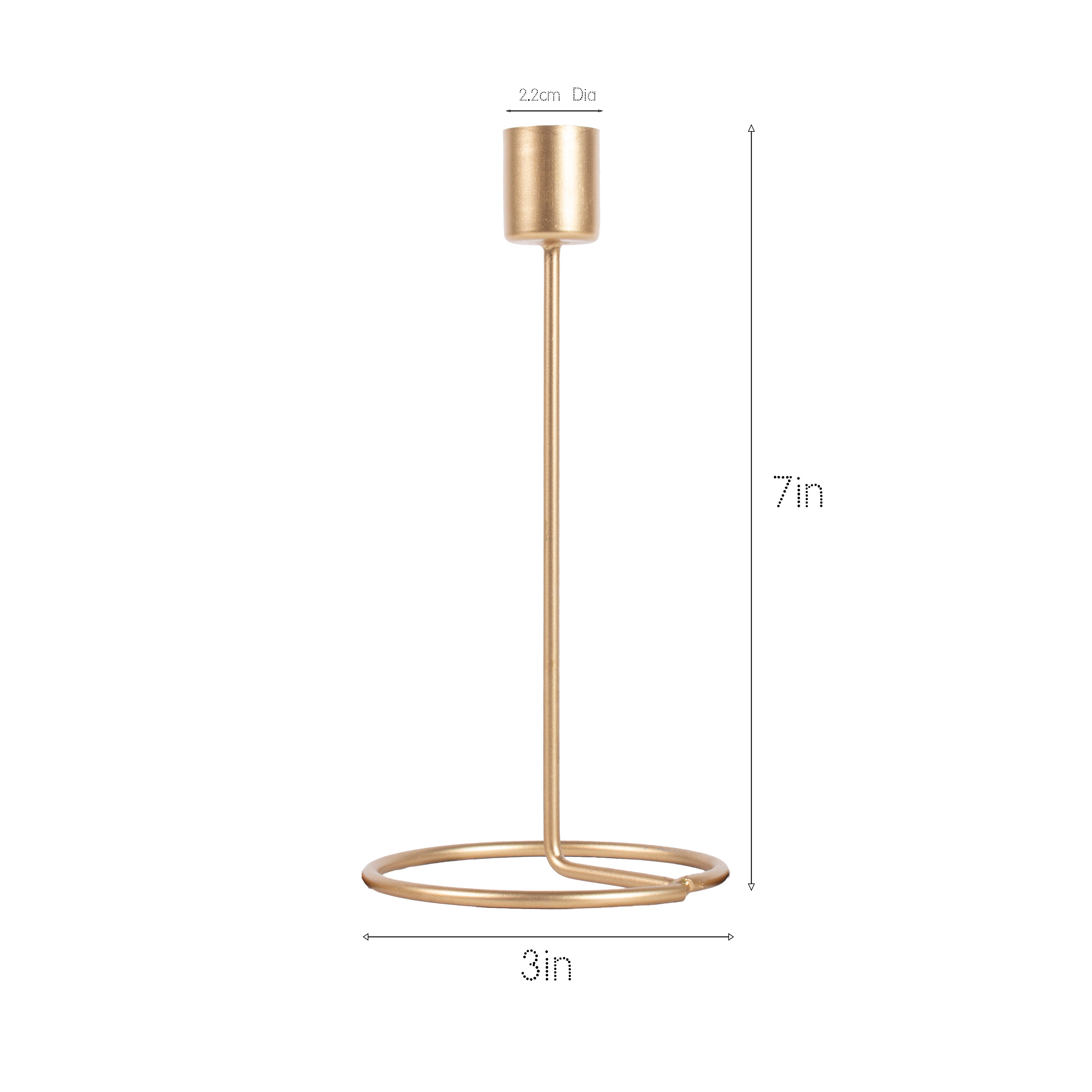 Metallic Round Candle Silver & Metal Candlestick Holder (Large) Combo