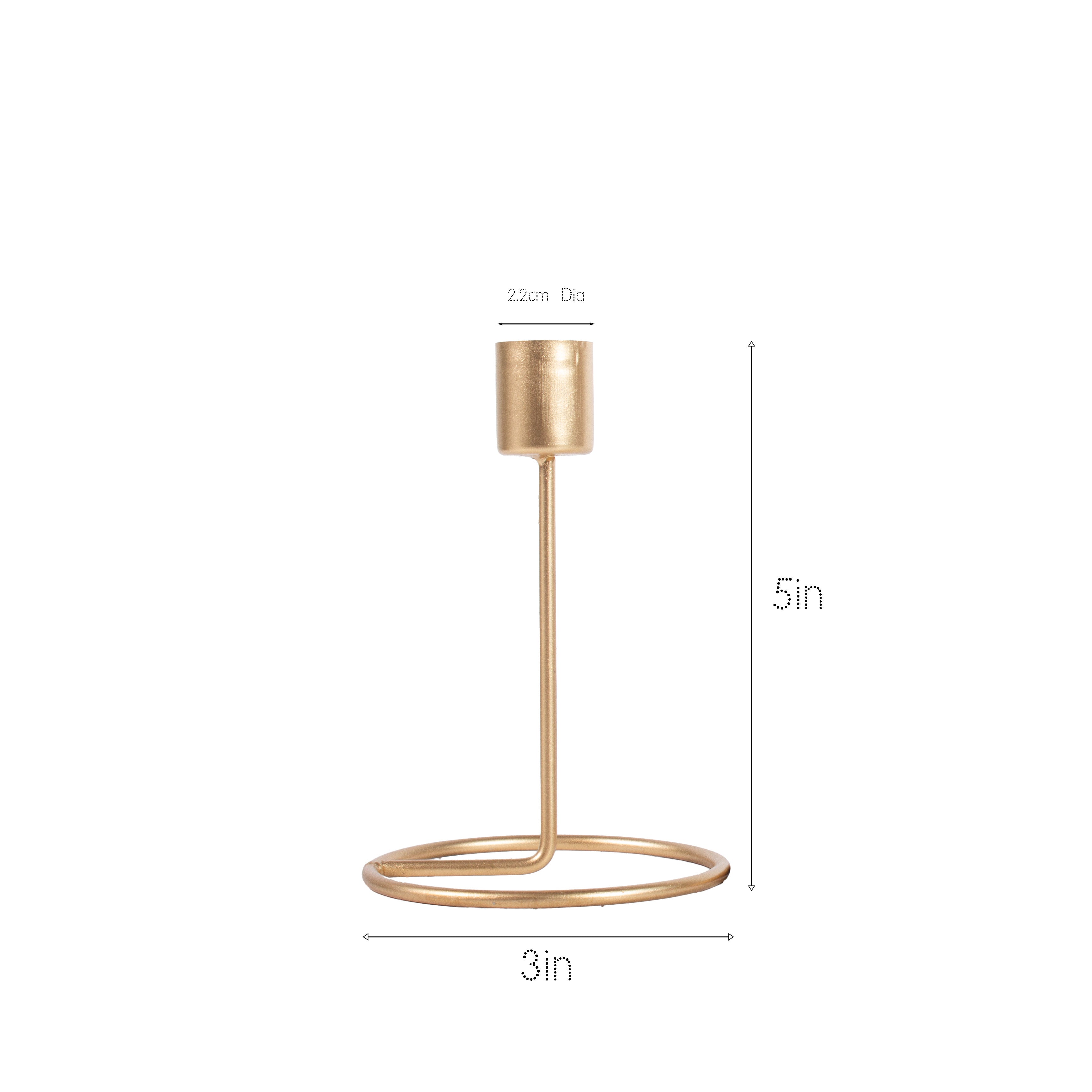 Metallic Round Candle Silver & Metal Candlestick Holder (Small) Combo