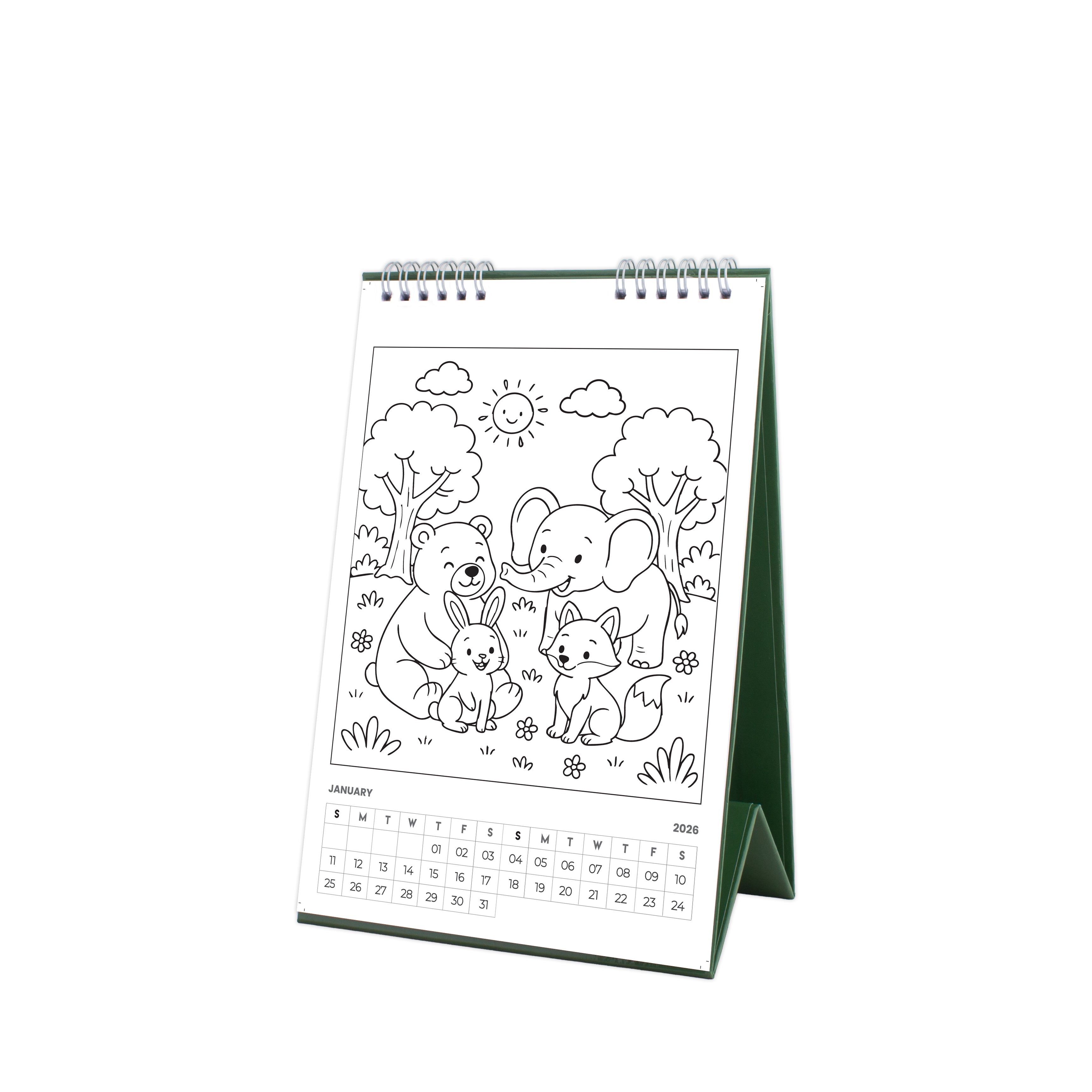 Fun Colouring Calendar For Kids 2026 6.7 X 10inch 12 Sheets 1pc