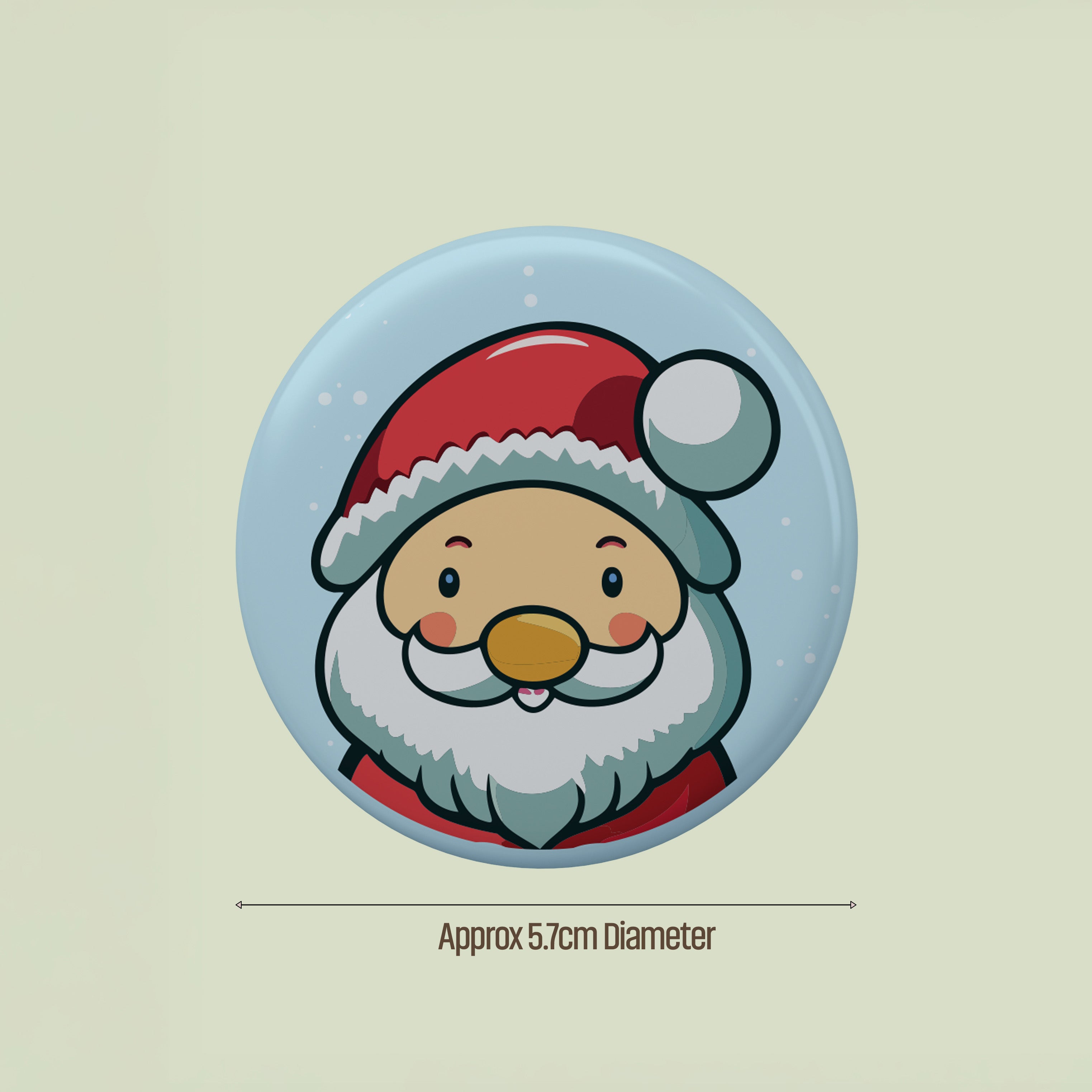 Christmas Metal Pin Badge for Kids & Adults Santa 58mm 1pc