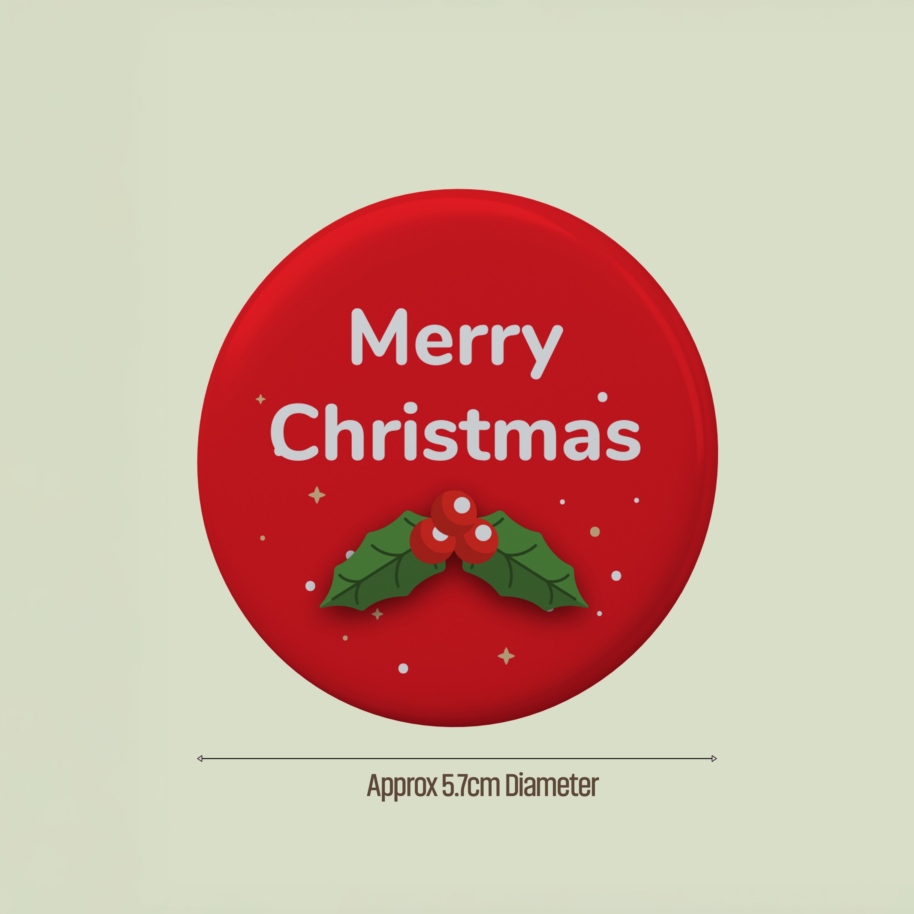 Christmas Metal Pin Badge for Kids & Adults Merry Christmas 58mm 1pc