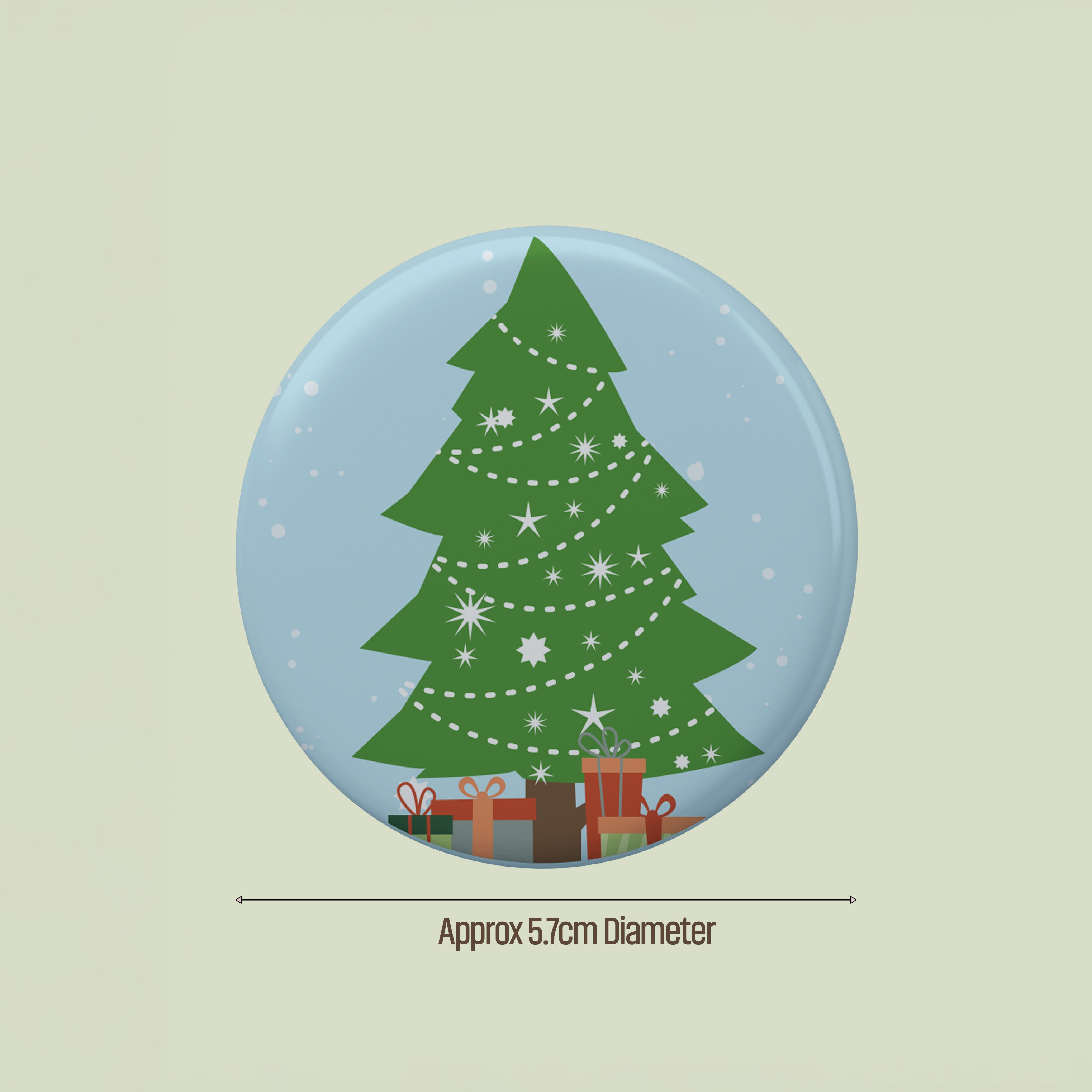 Christmas Metal Pin Badge for Kids & Adults Festive Tree 58mm 1pc