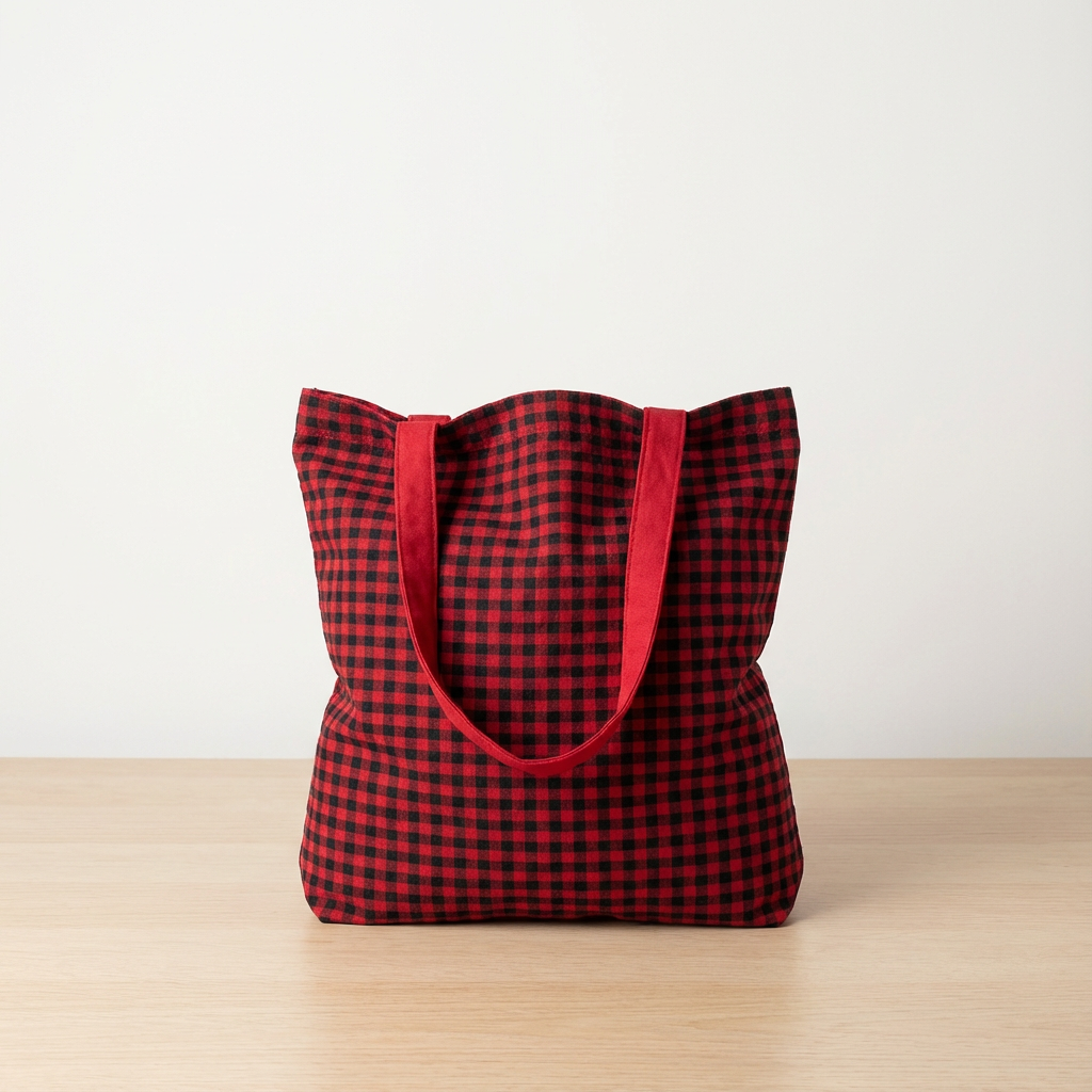 Gingham Tote Bag 15x13.75inch 1pc