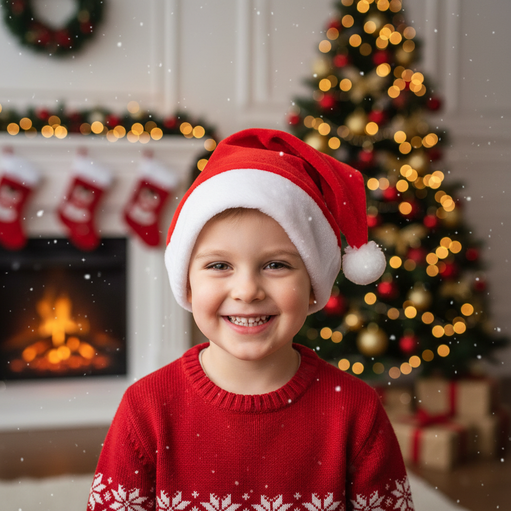 Christmas Santa Cap for Kids 10.5 x 14.5inch 1pc